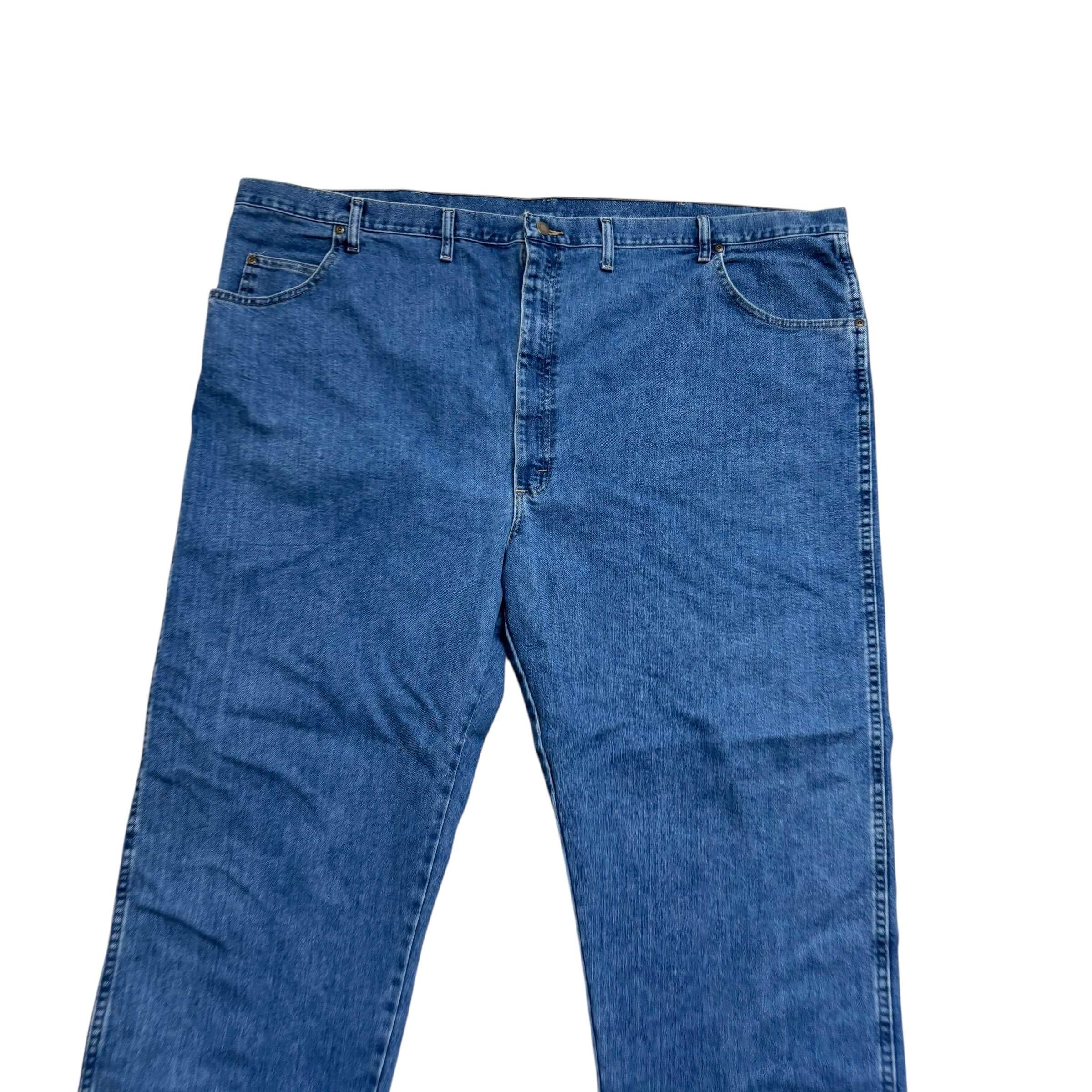 Wrangler Jeans W54 L32 Mens Mid Blue Relaxed Straight Fit Vintage Denim (E)