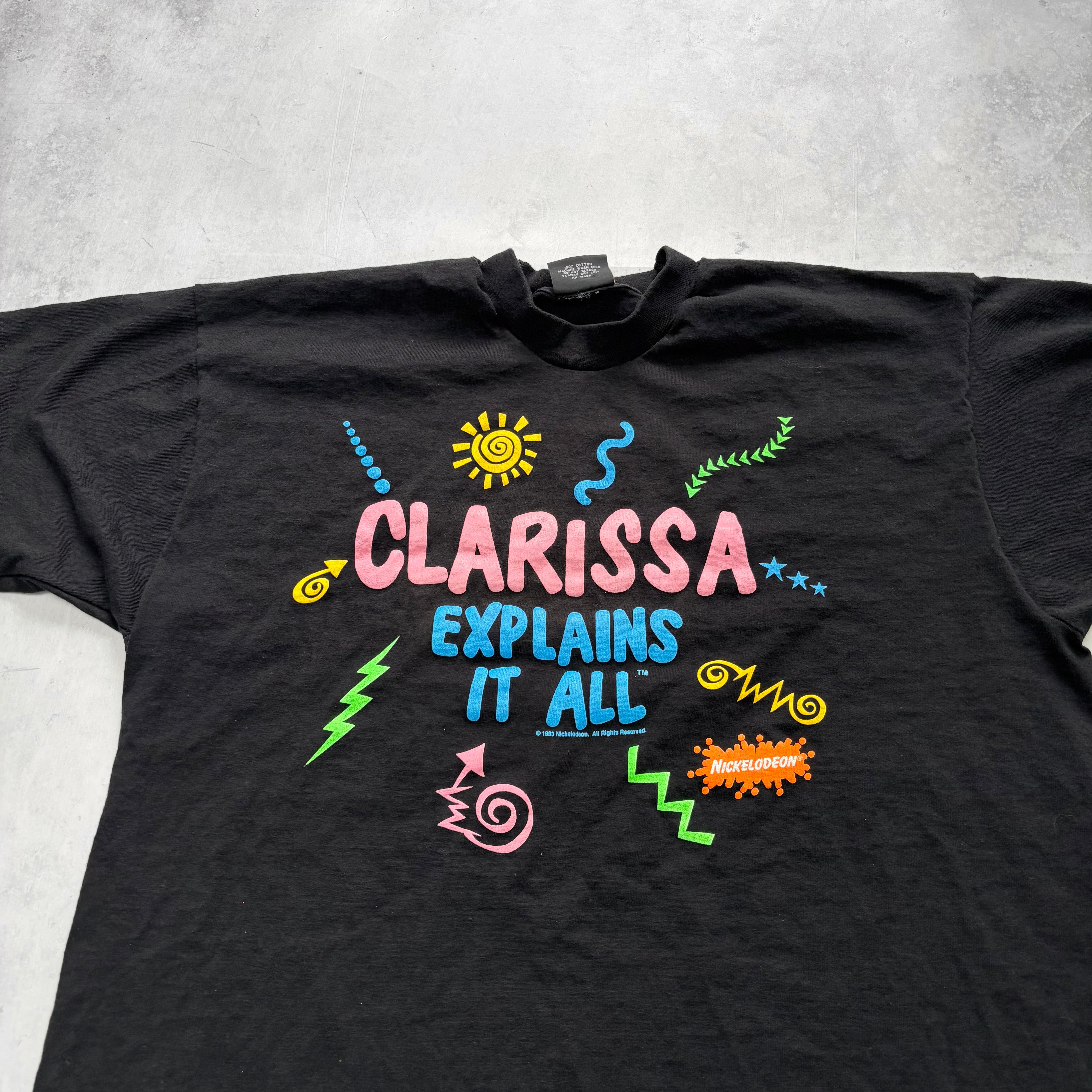 Vintage T Shirt Mens XL Black Single Stitch Clarissa Explains It All Sitcom (E)