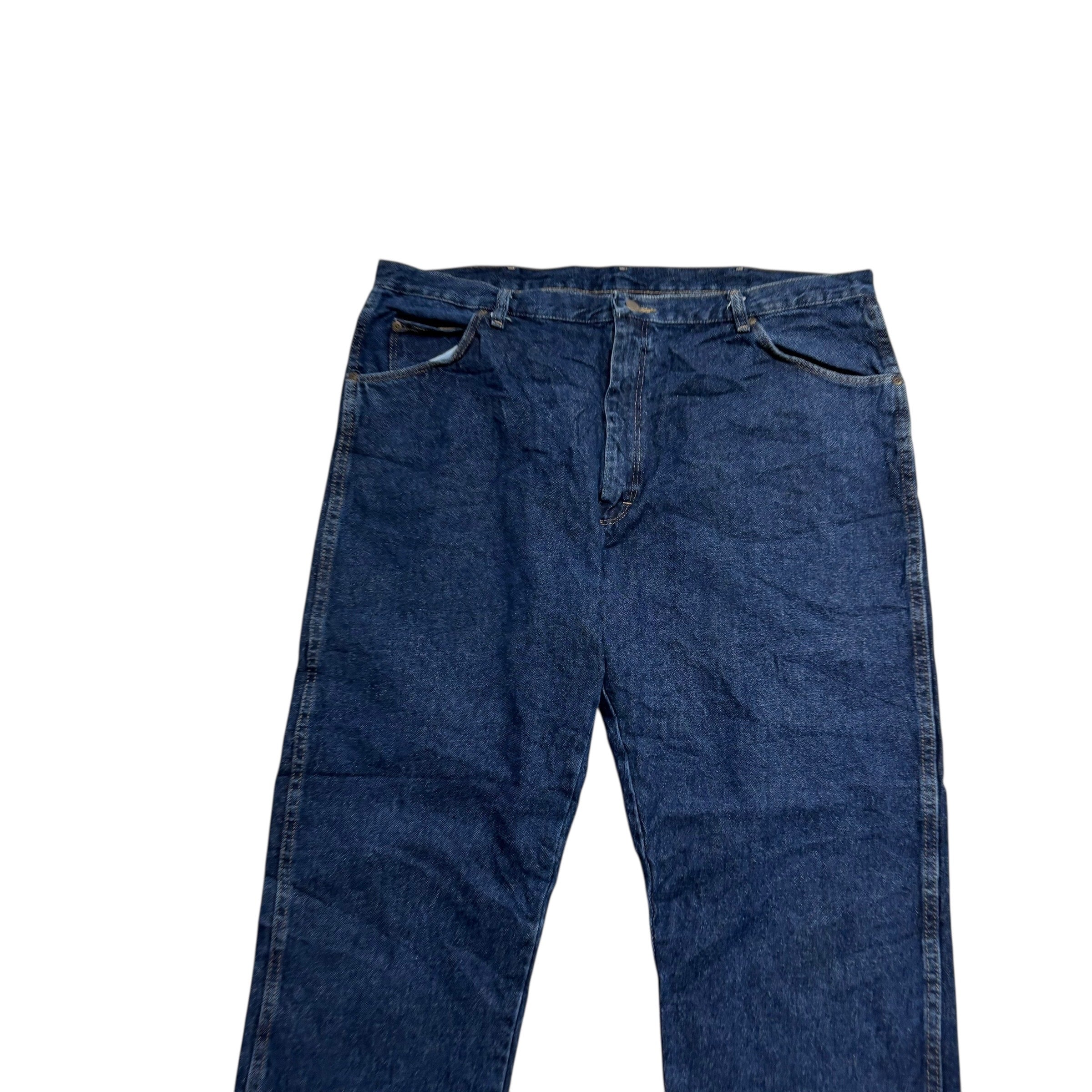 Wrangler Jeans W42 L32 Mens Dark Blue Regular Straight Fit Vintage Denim (E)
