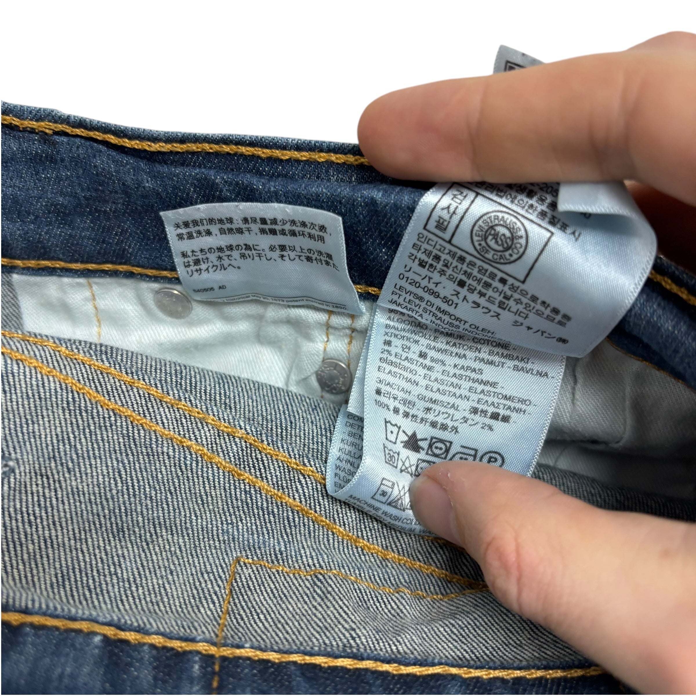 Levis 559 Jeans W50 L32 Mens Dark Blue Baggy Relaxed Straight Stretch Denim (E)