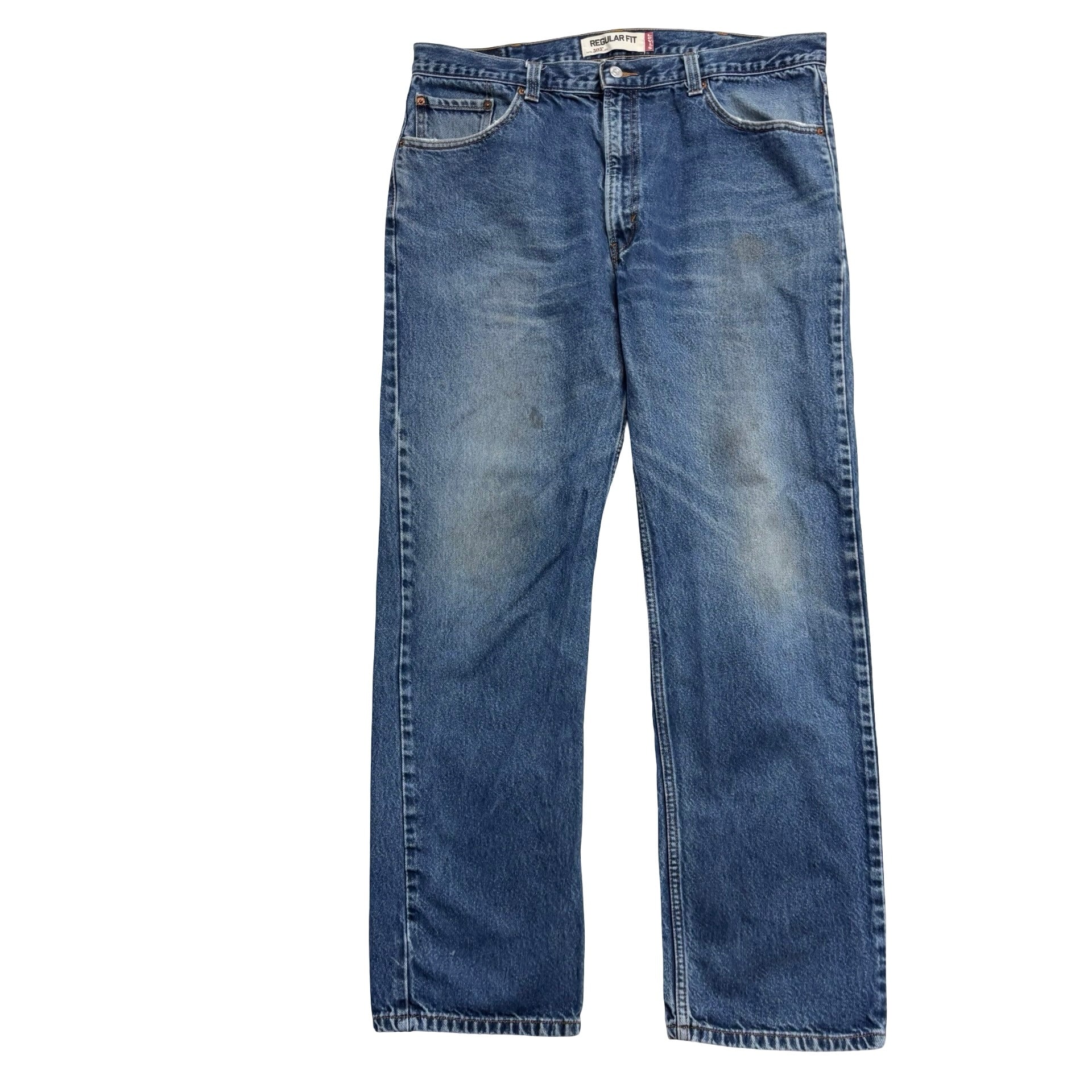 Levis 505 Jeans W38 L33 Mens Mid Blue Regular Straight Fit Vintage Denim (F)