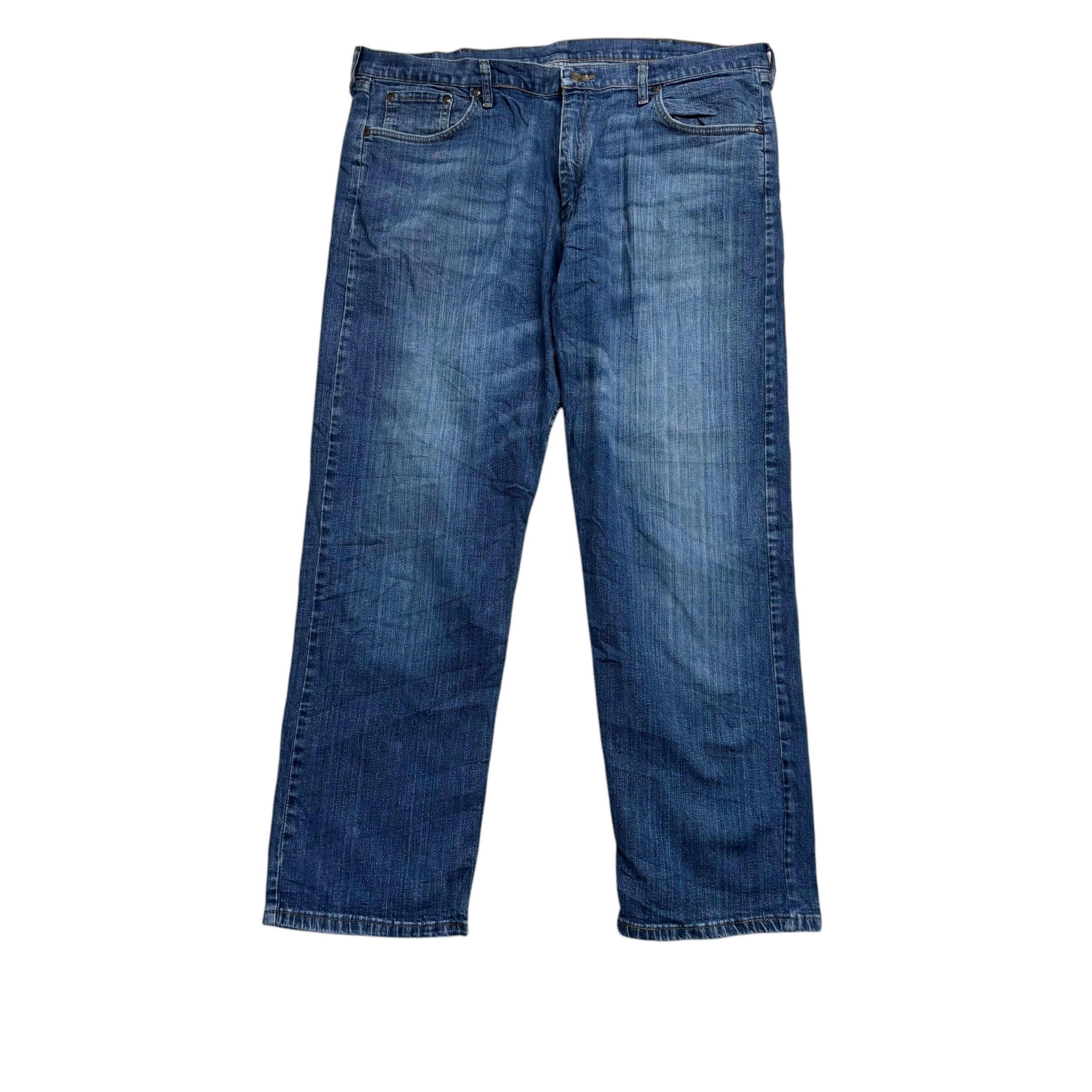 Wrangler Jeans W40 L30 Mens Mid Blue Relaxed Straight Fit Stretch Denim (E)