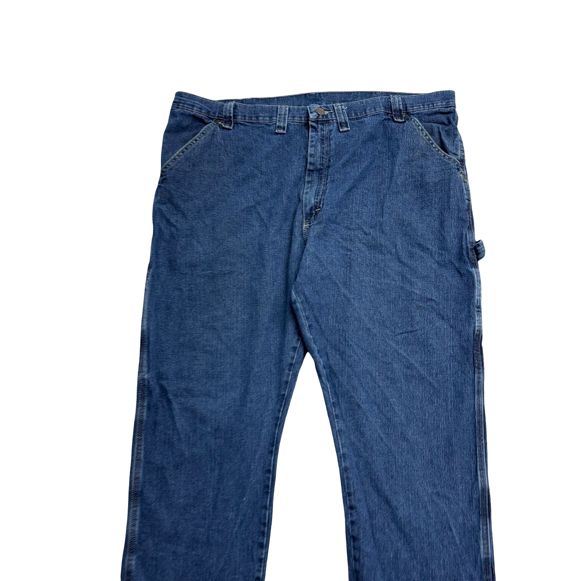 Wrangler Carpenter Jeans W44 L30 Mens Mid Blue Baggy Relaxed Fit Stretch (E)