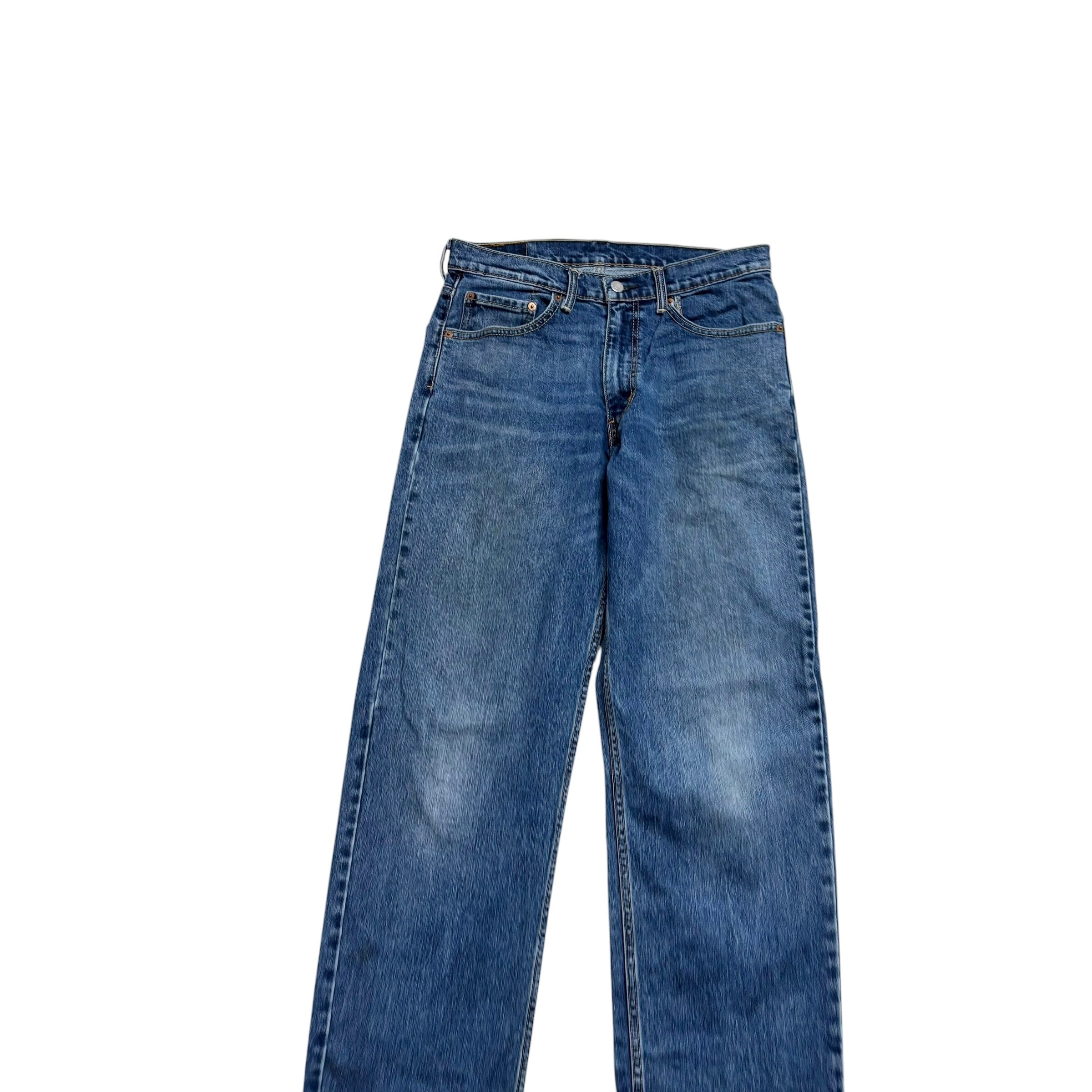 Levis 550 Jeans W30 L35 Mens Mid Blue Relaxed Straight Fit Stretch Denim