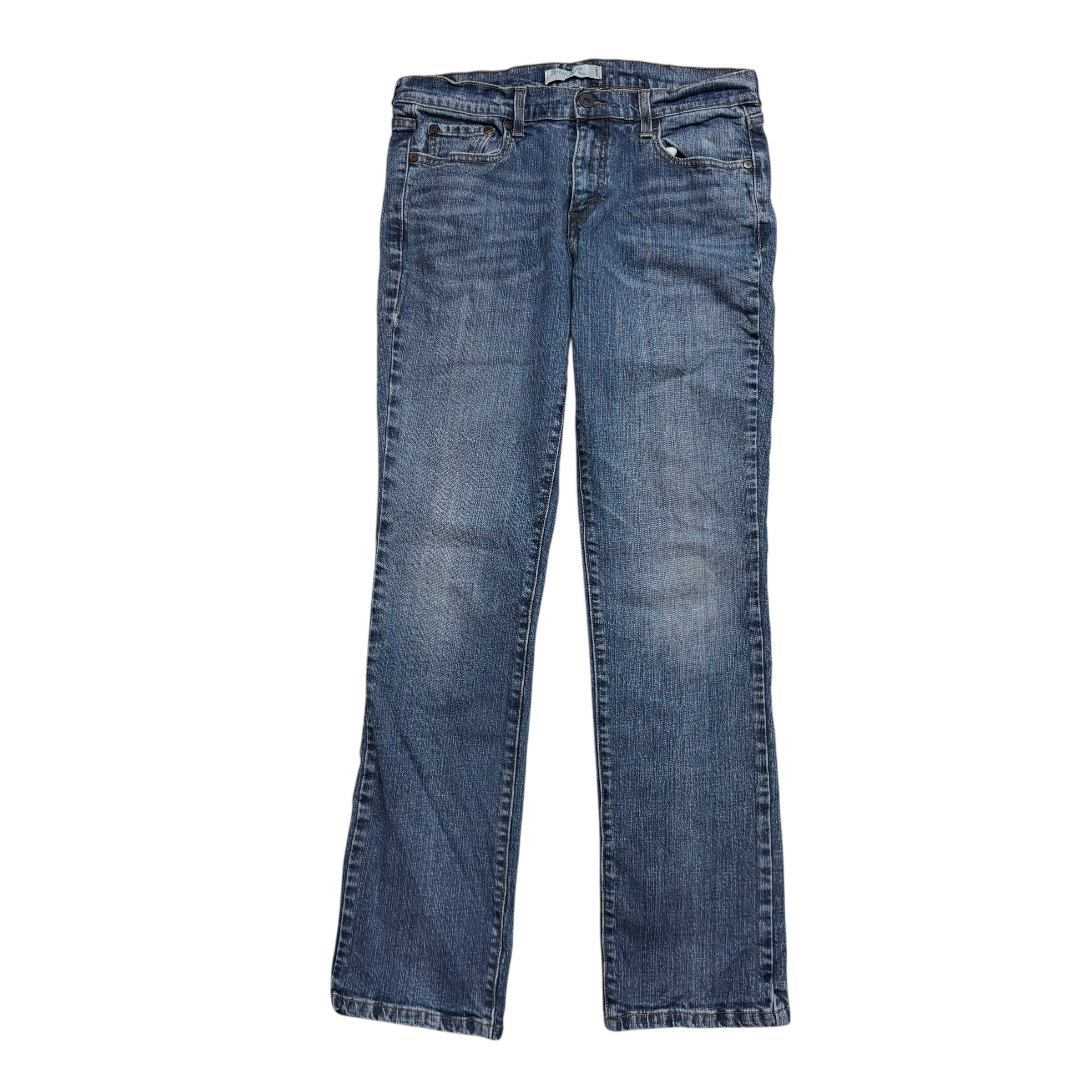 Levis 505 Jeans W30 L30 Womens Regular Straight Fit Mid Blue Stretch Denim (E)