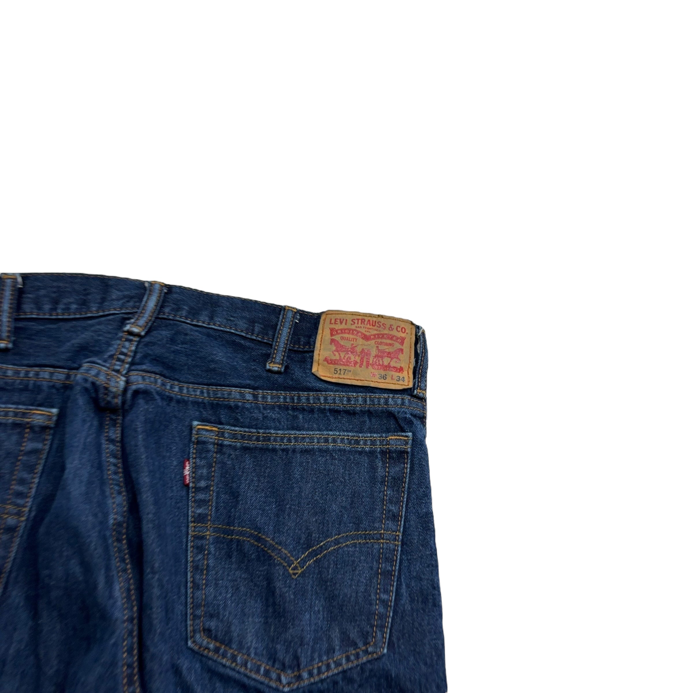 Levis 517 Jeans W36 L34 Mens Dark Blue Regular Bootcut Fit Denim (E)