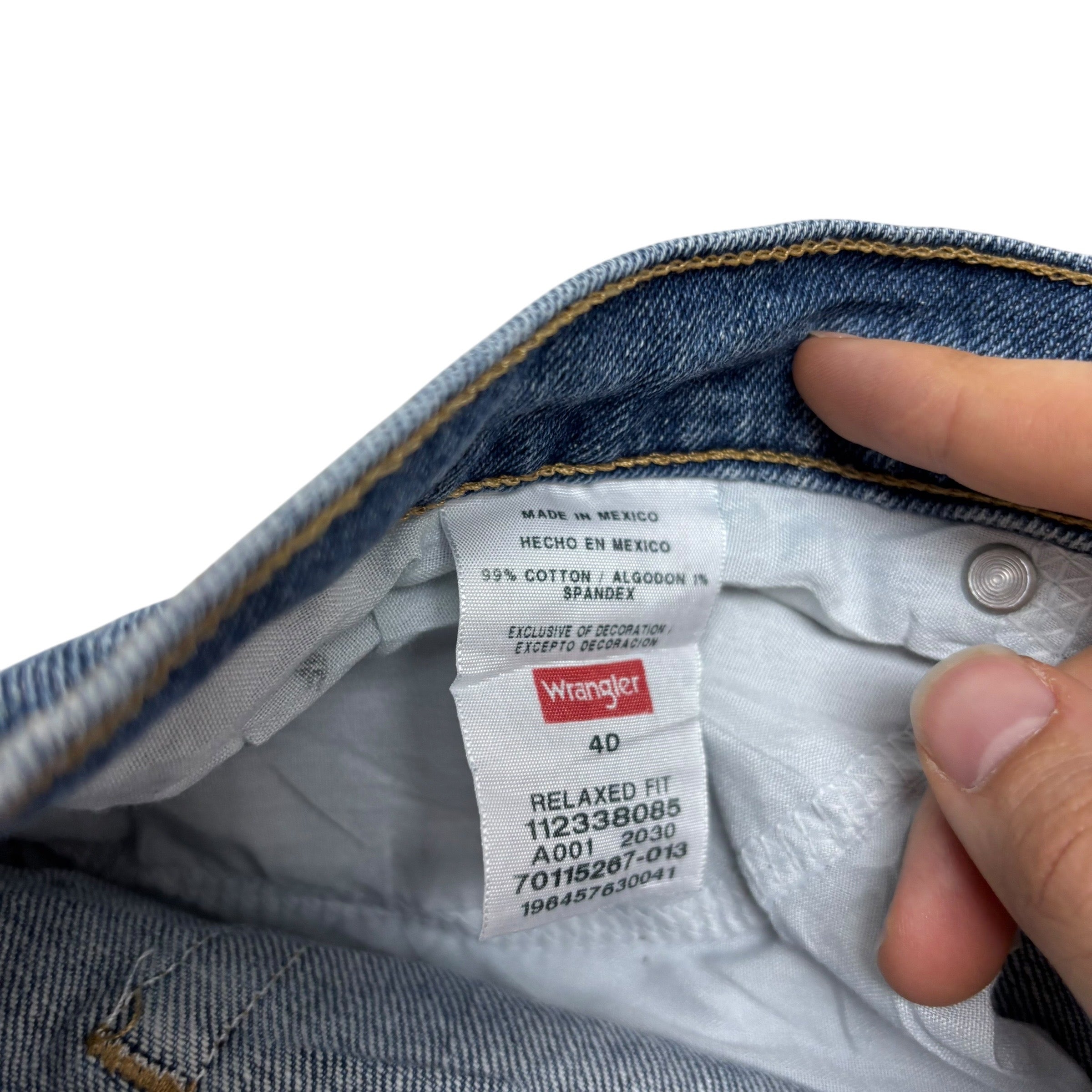 Wrangler Baggy Jorts W40 Mens Denim Shorts Mid Blue Relaxed Fit Stretch (E)