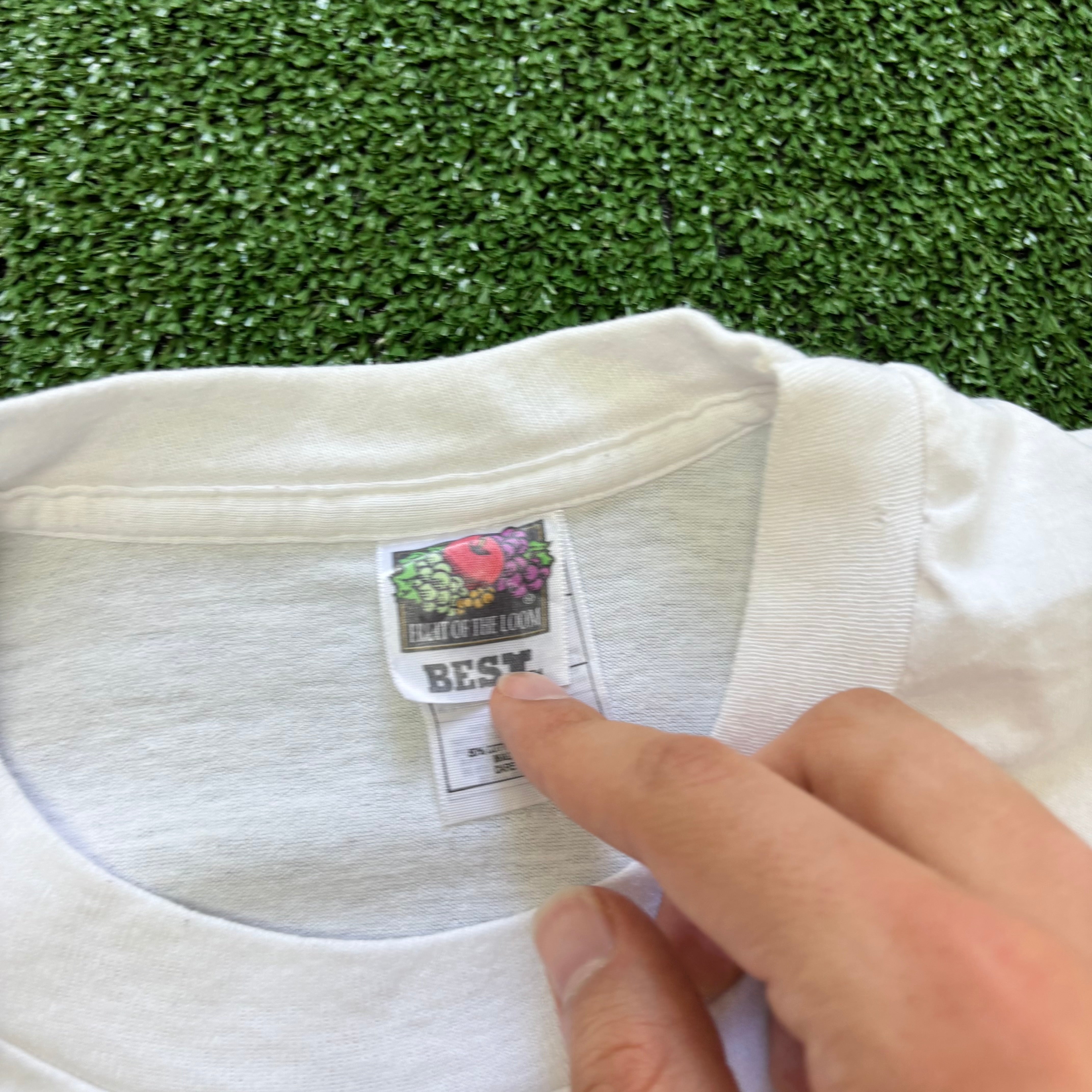 Vintage T Shirt Mens XL White Single Stitch Graphic Print 90s Tourist (E)