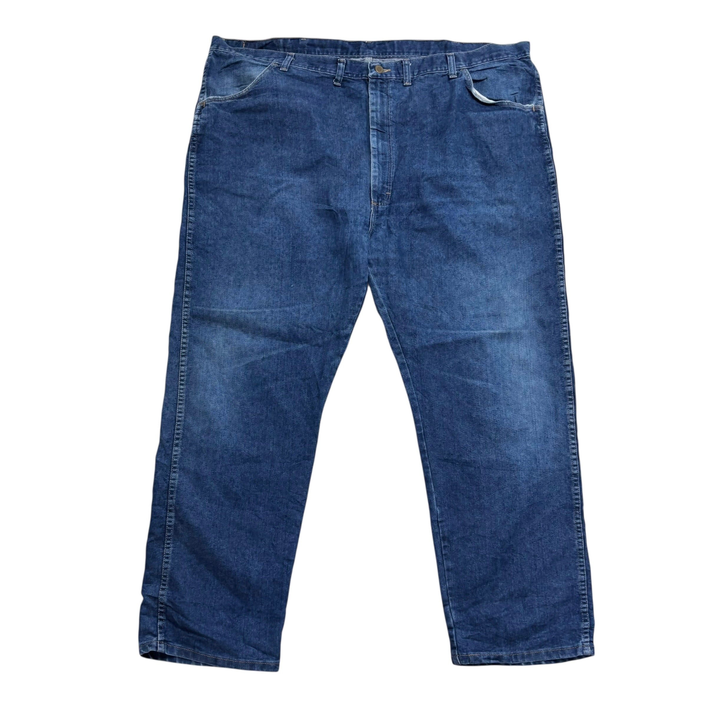 Wrangler Jeans W48 L30 Mens Mid Blue Regular Straight Fit Denim