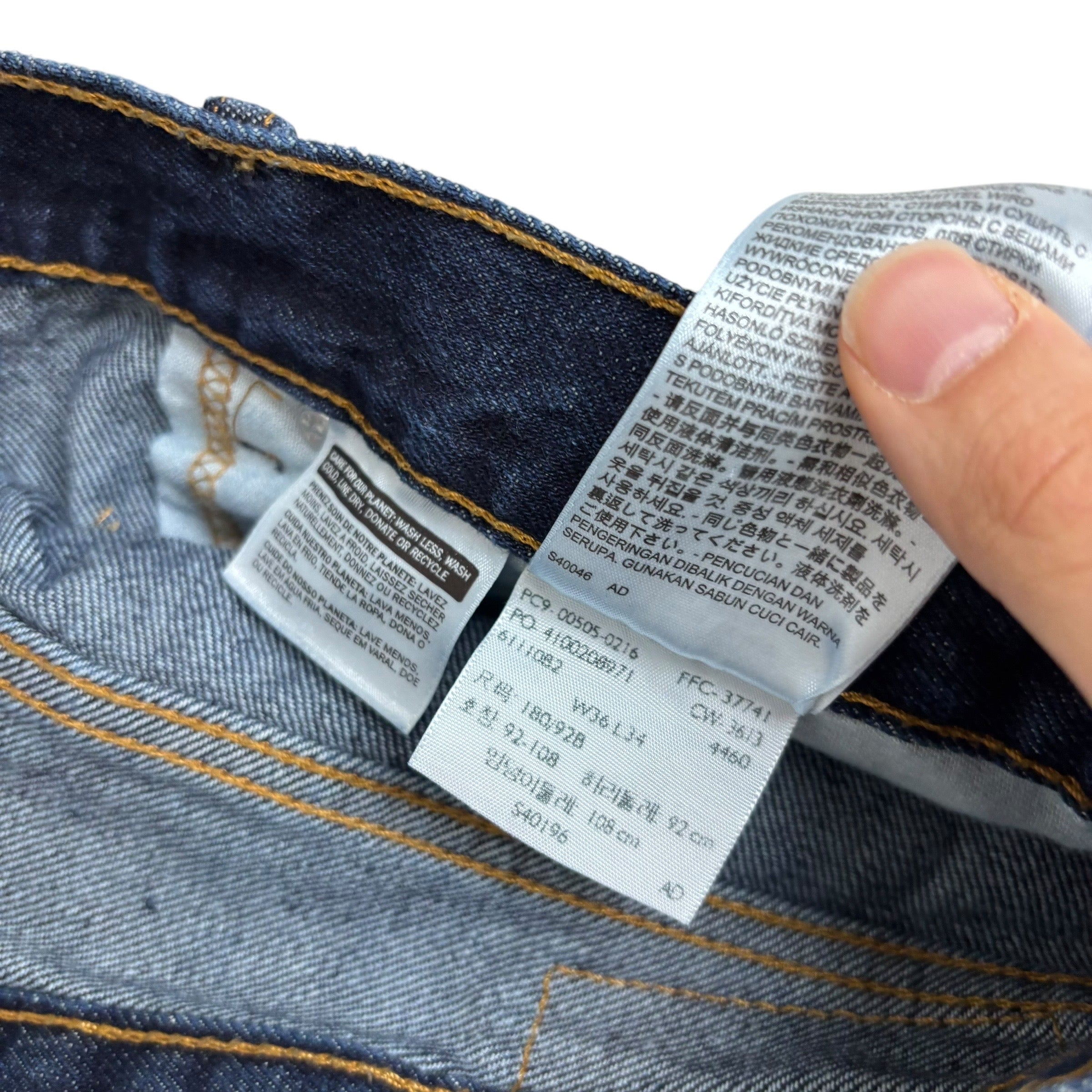 Levis 505 Jeans W36 L34 Mens Dark Blue Regular Straight Fit Denim