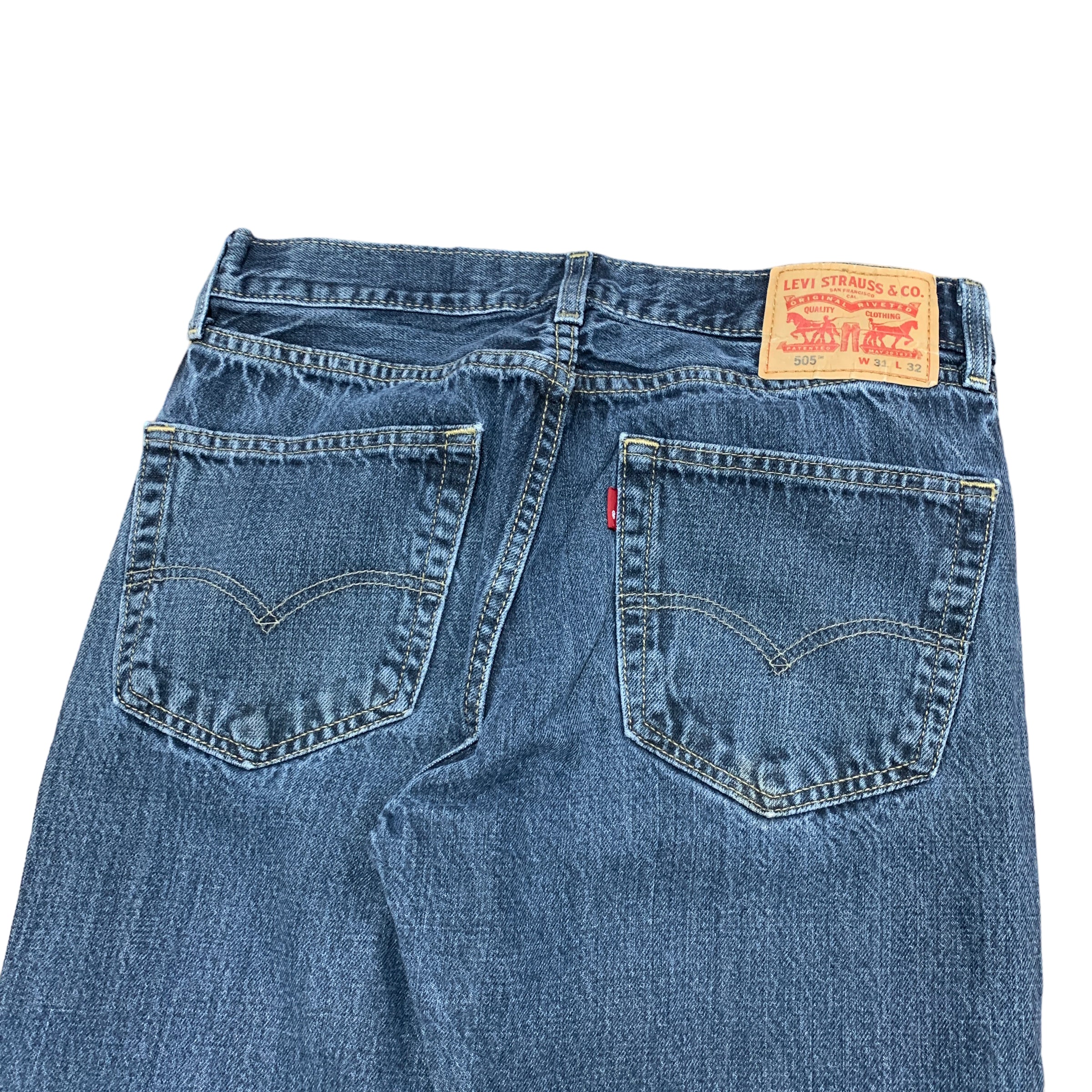 Levis 505 Jeans W31 L32 Mens Blue Regular Straight Fit Vintage Denim