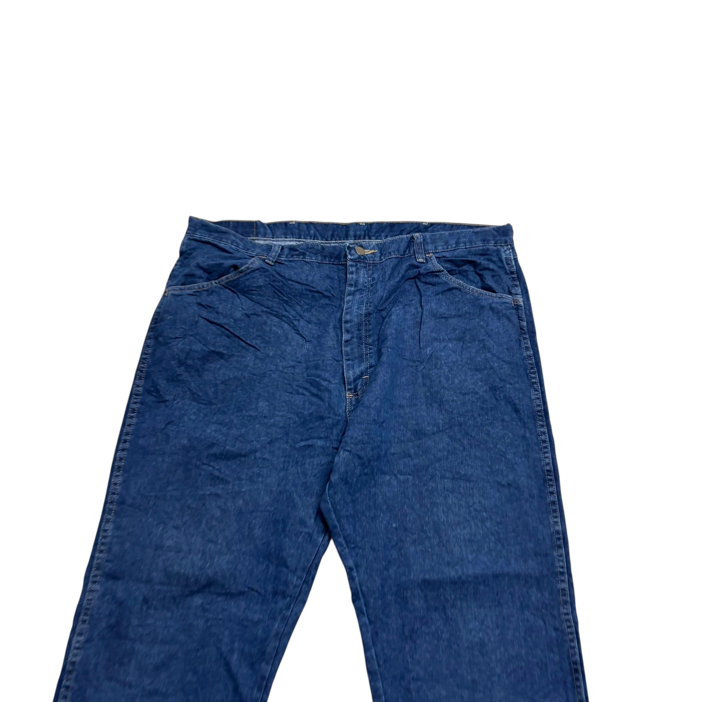 Wrangler Jeans W42 L32 Mens Dark Blue Regular Straight Fit Stretch Denim