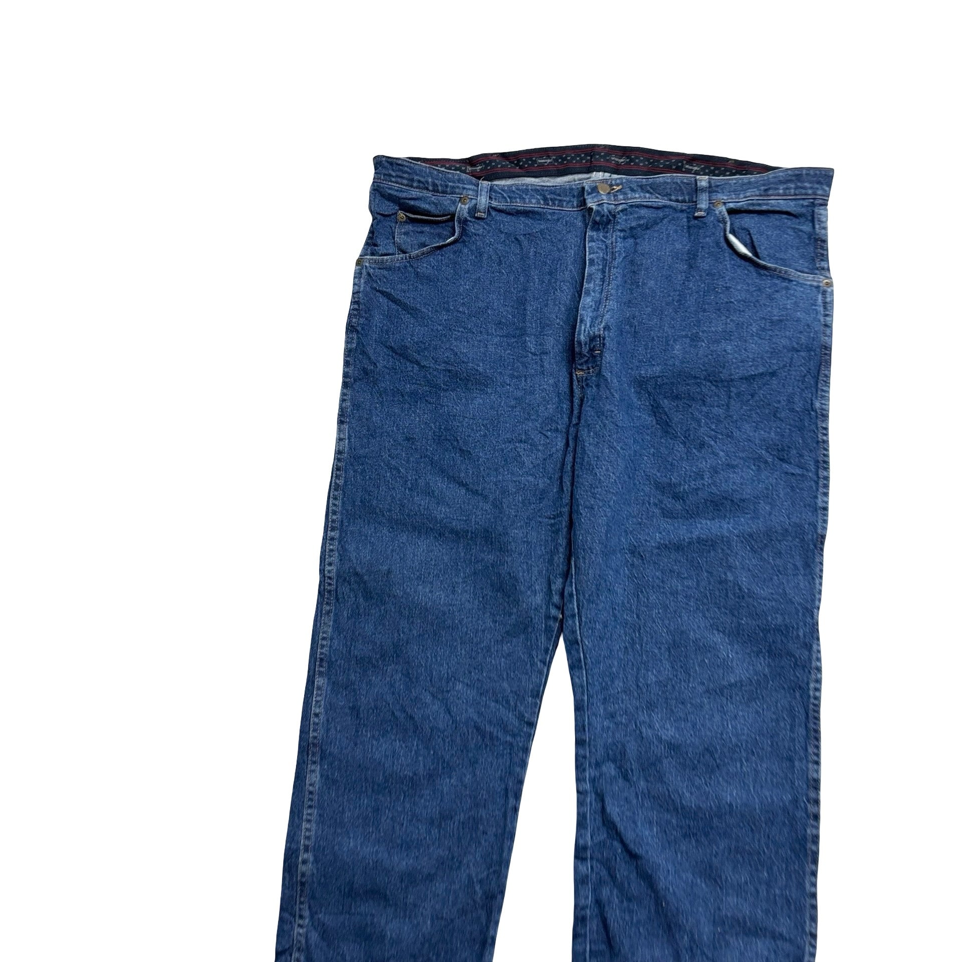 Wrangler Jeans W42 L29 Mens Mid Blue Regular Straight Fit Stretch Denim (E)