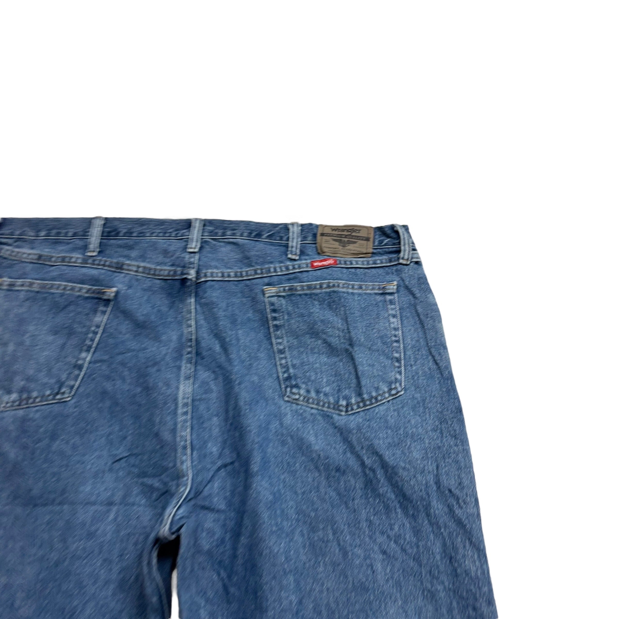 Wrangler Jeans W44 L32 Mens Mid Blue Relaxed Straight Fit Denim (E)