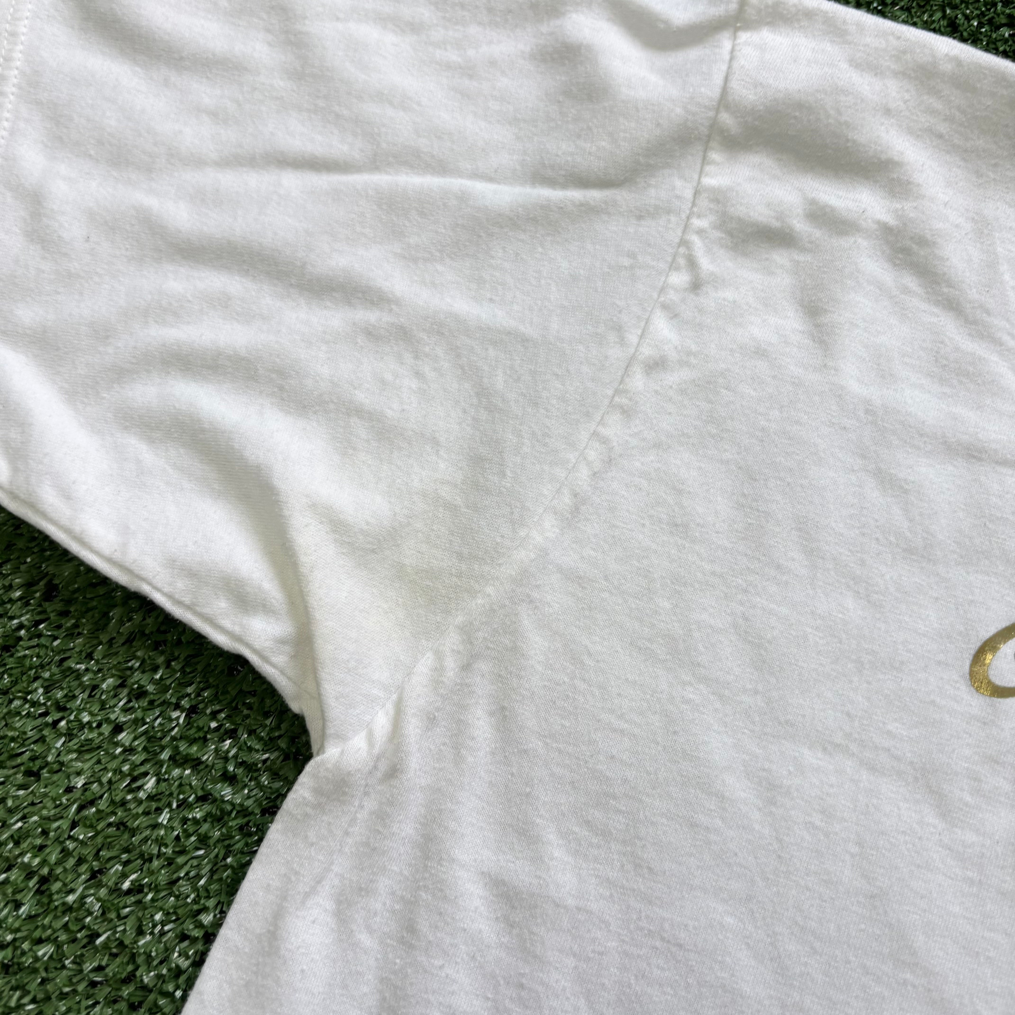 Vintage T Shirt Mens Large White Graphic Print 90s USA Vegas