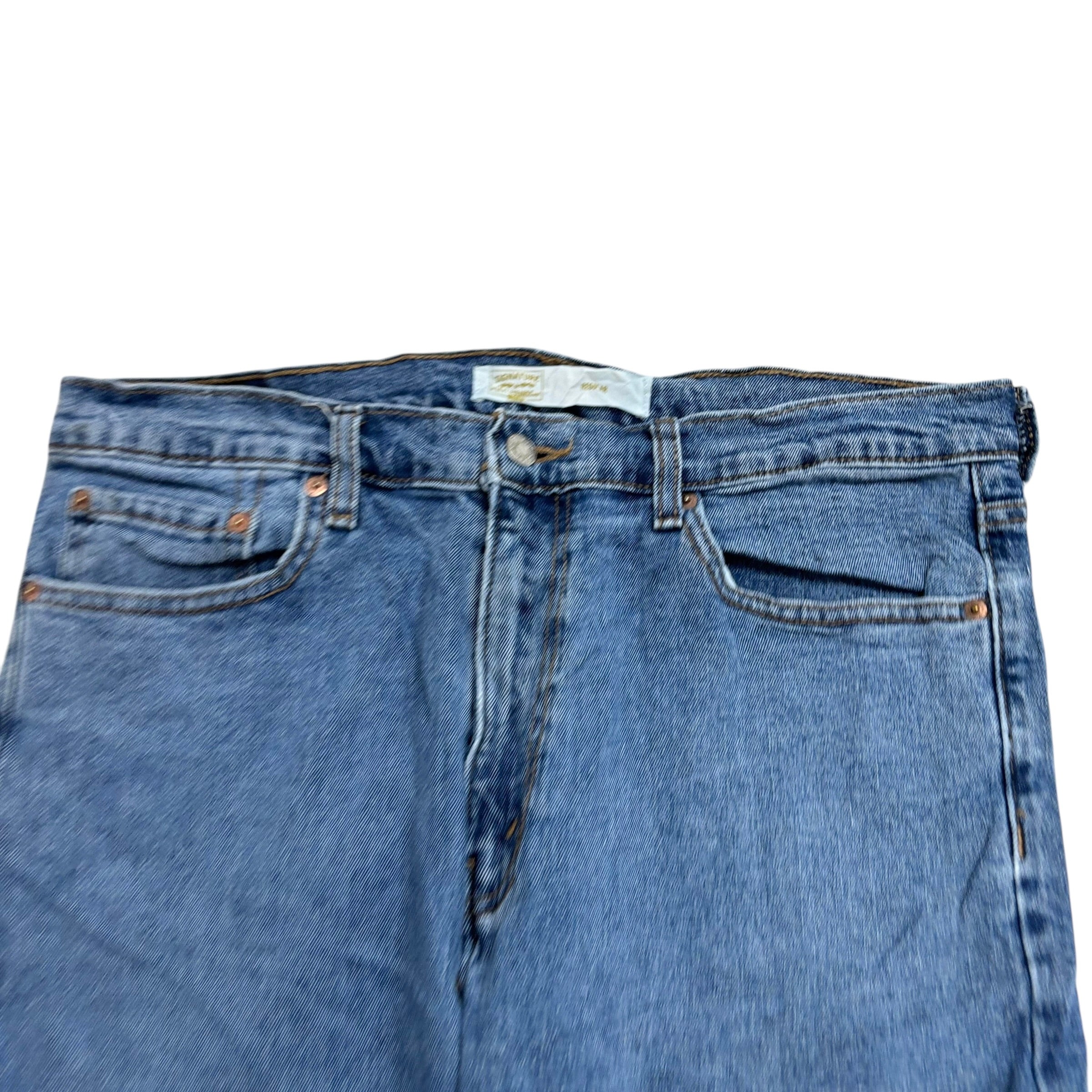 Levis Signature Jeans W34 L29 Mens Mid Blue Regular Straight Stretch Denim (E)