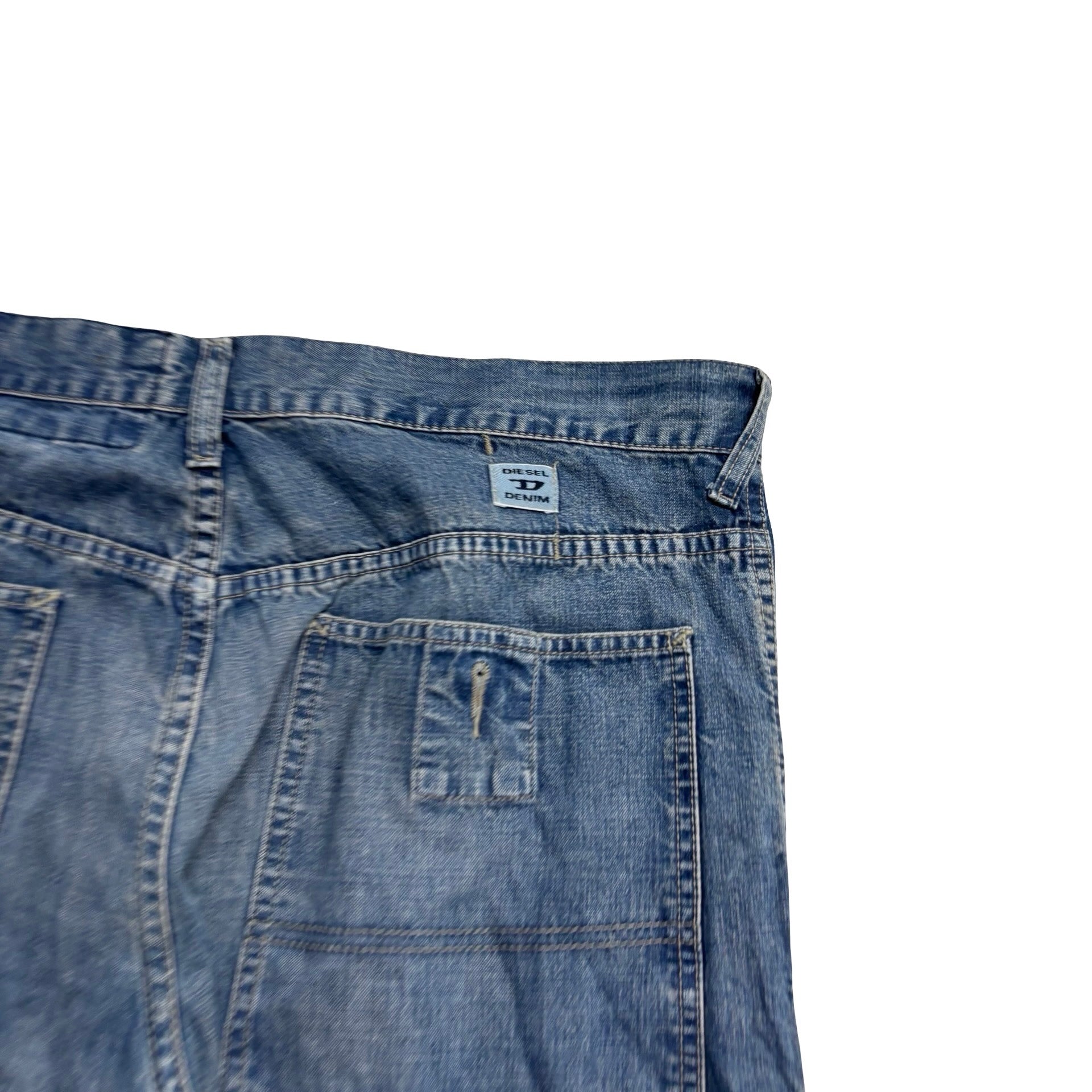 Diesel Baggy Jeans W36 L34 Mens Mid Blue Relaxed Fit Vintage Y2K Denim (E)