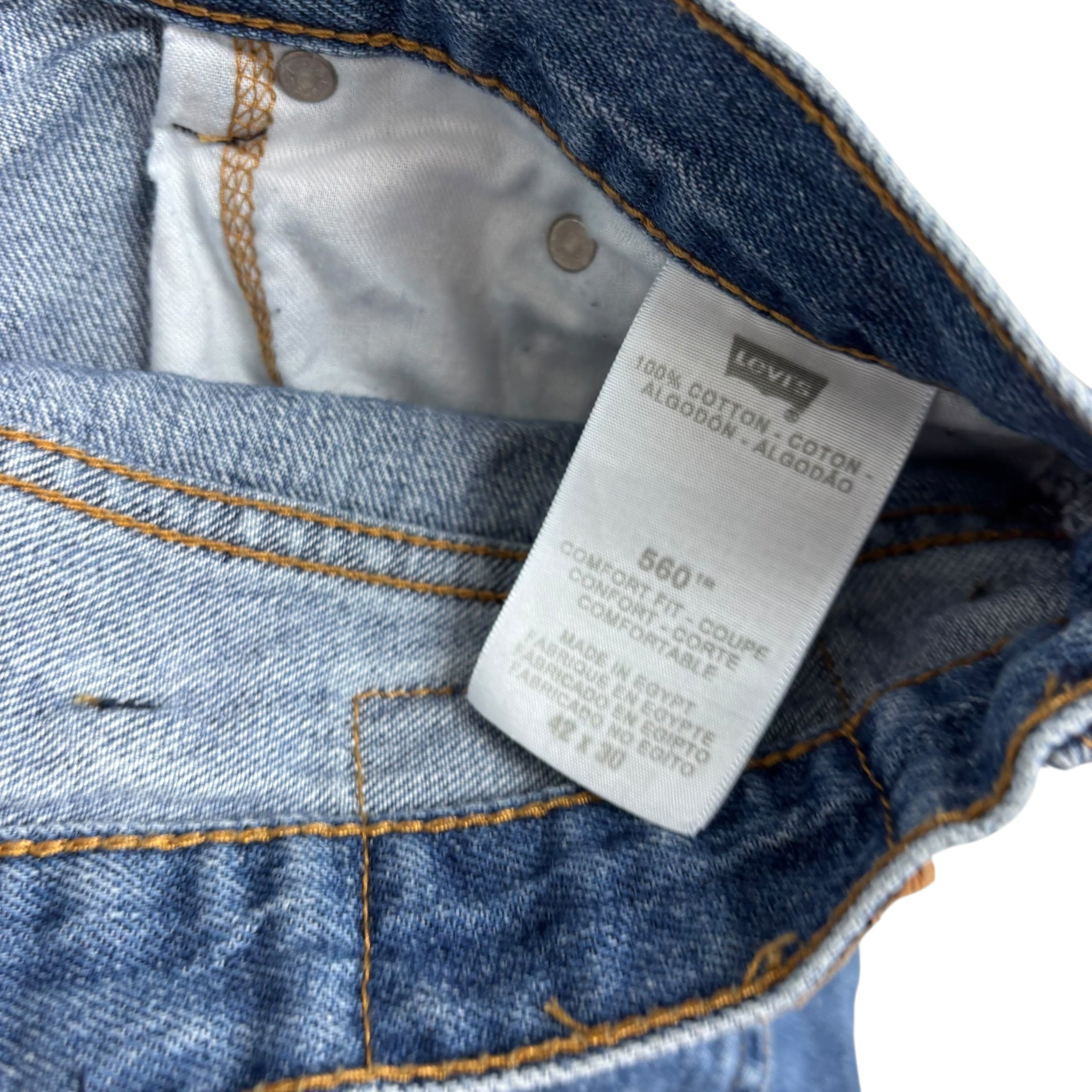 Levis 560 Jeans W42 L30 Mens Mid Blue Baggy Relaxed Comfort Fit Vintage Denim