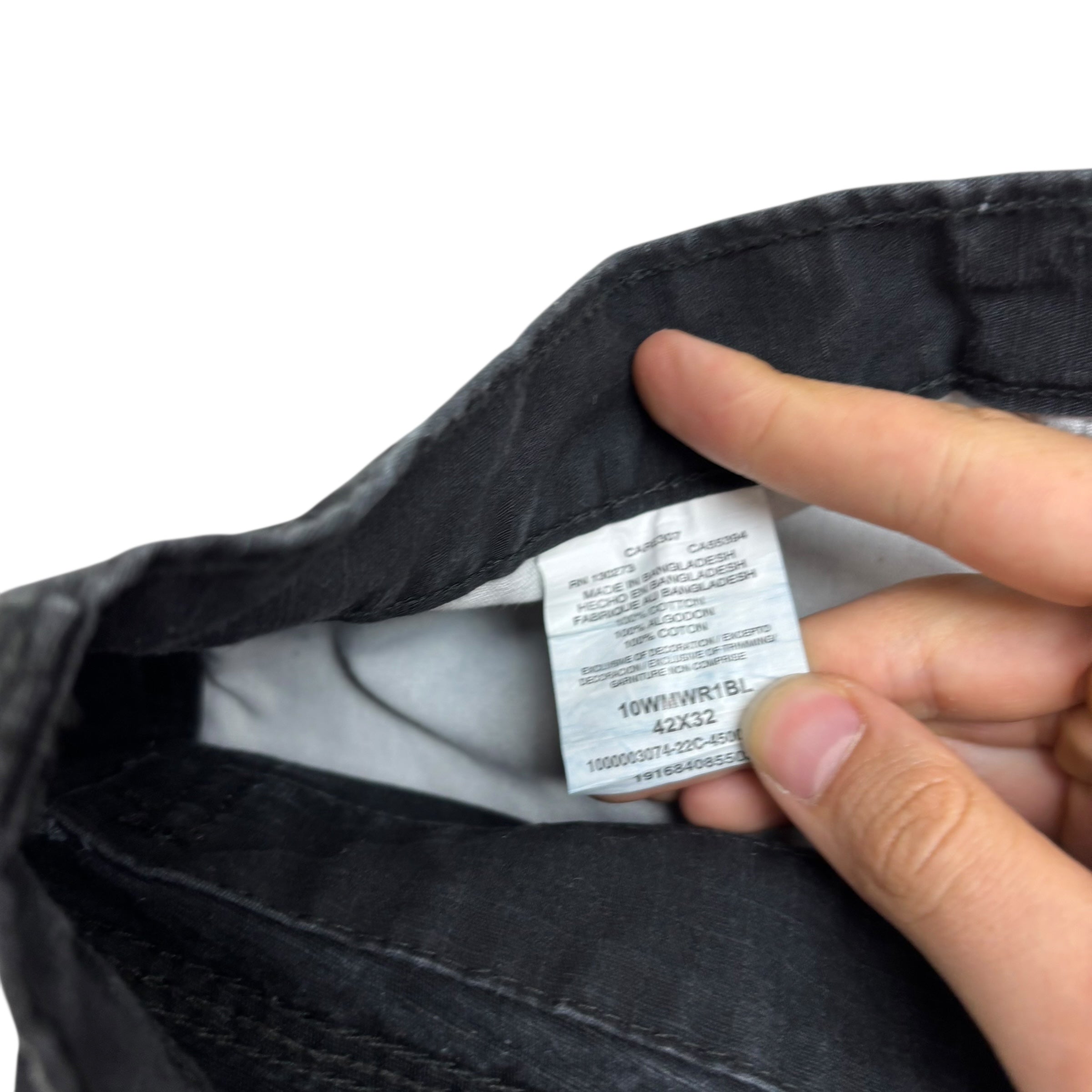 Wrangler Carpenter Pants W42 L32 Mens Black Relaxed Straight Fit Cargo Trousers