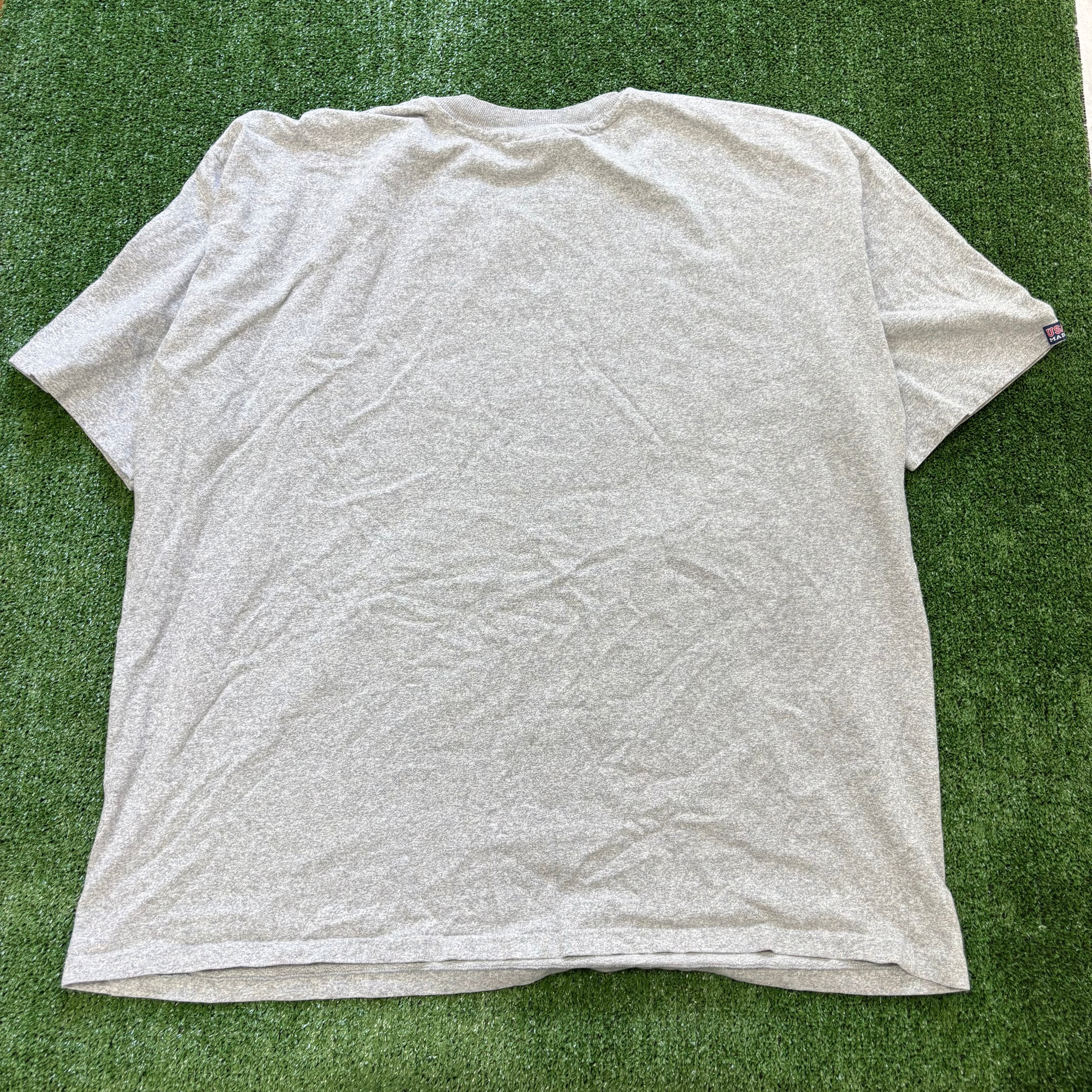 Vintage T Shirt Mens 3XL Grey Single Stitch Graphic Print 90s USA College (E)