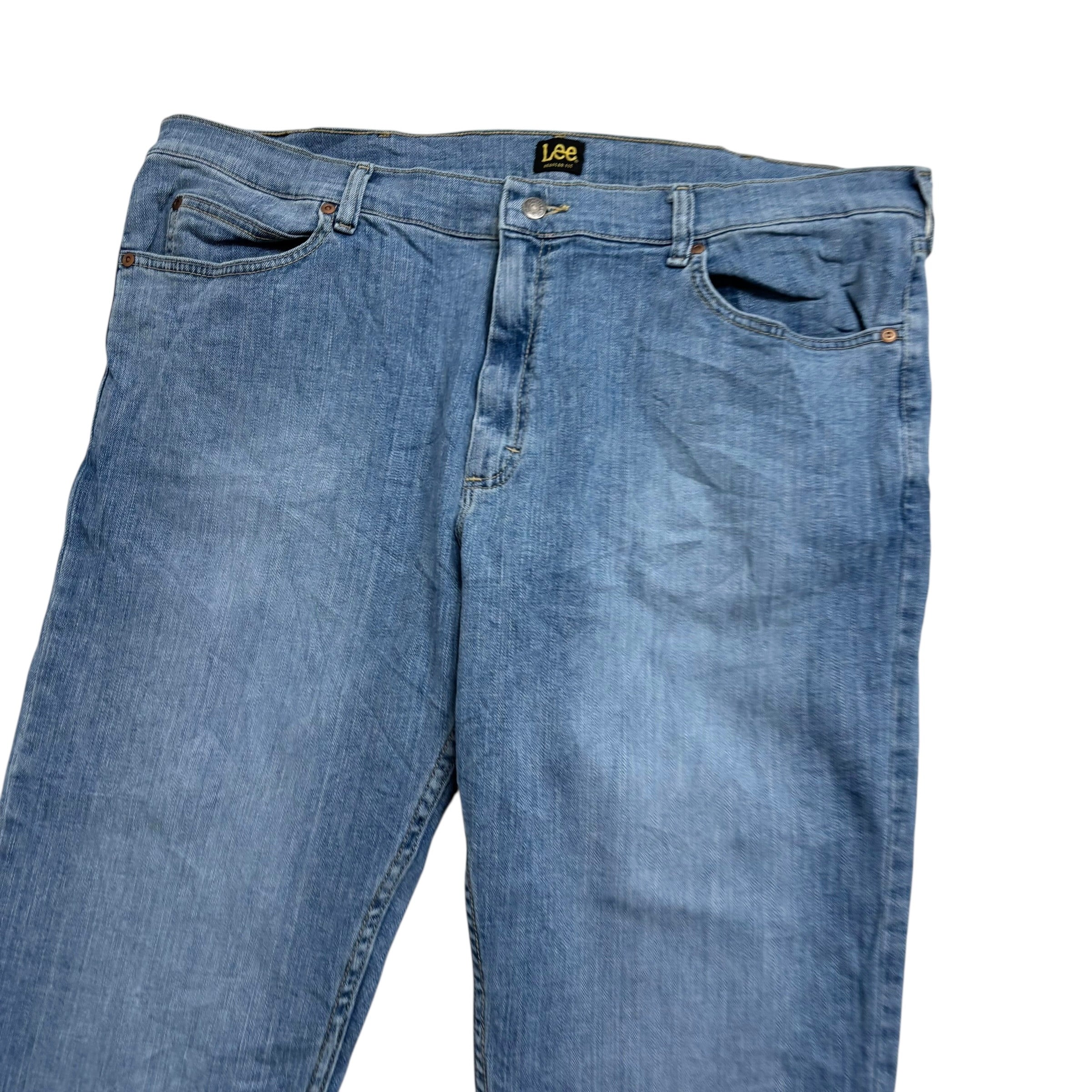 Lee Jeans W42 L29 Mens Light Blue Regular Straight Fit Stretch Denim (E)