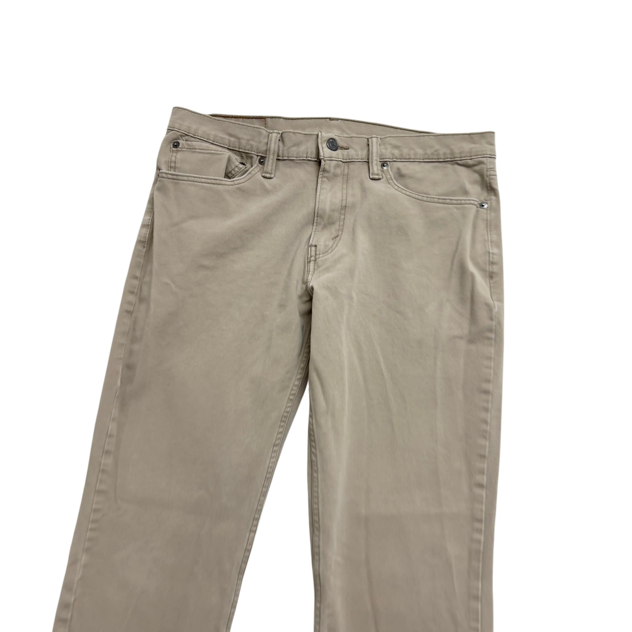 Levis 511 Jeans W34 L30 Mens Beige Slim Fit Stretch Denim (E)