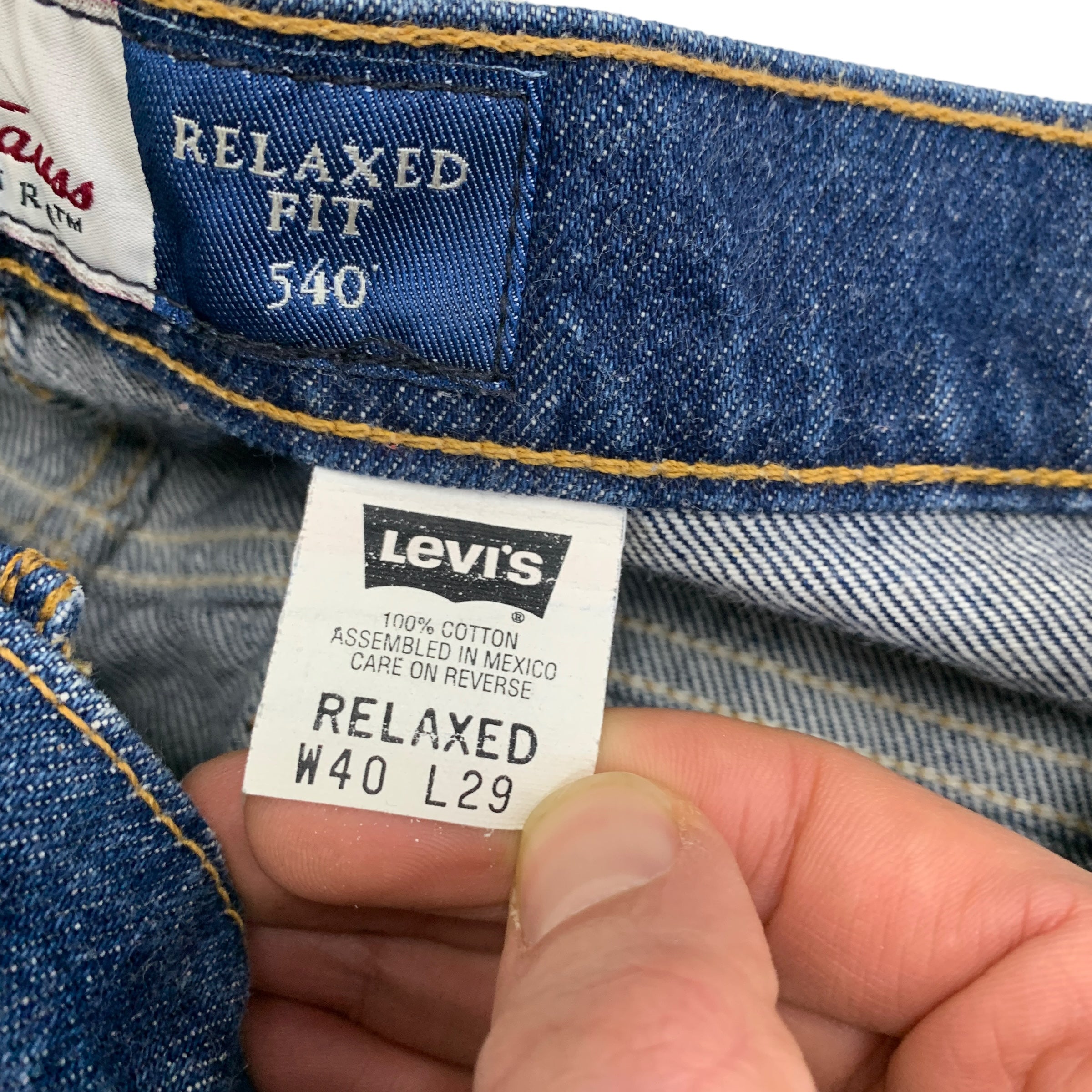 Levis 540 Jeans W40 L25 Mens Mid Blue Relaxed Fit Vintage 90s Signature Denim