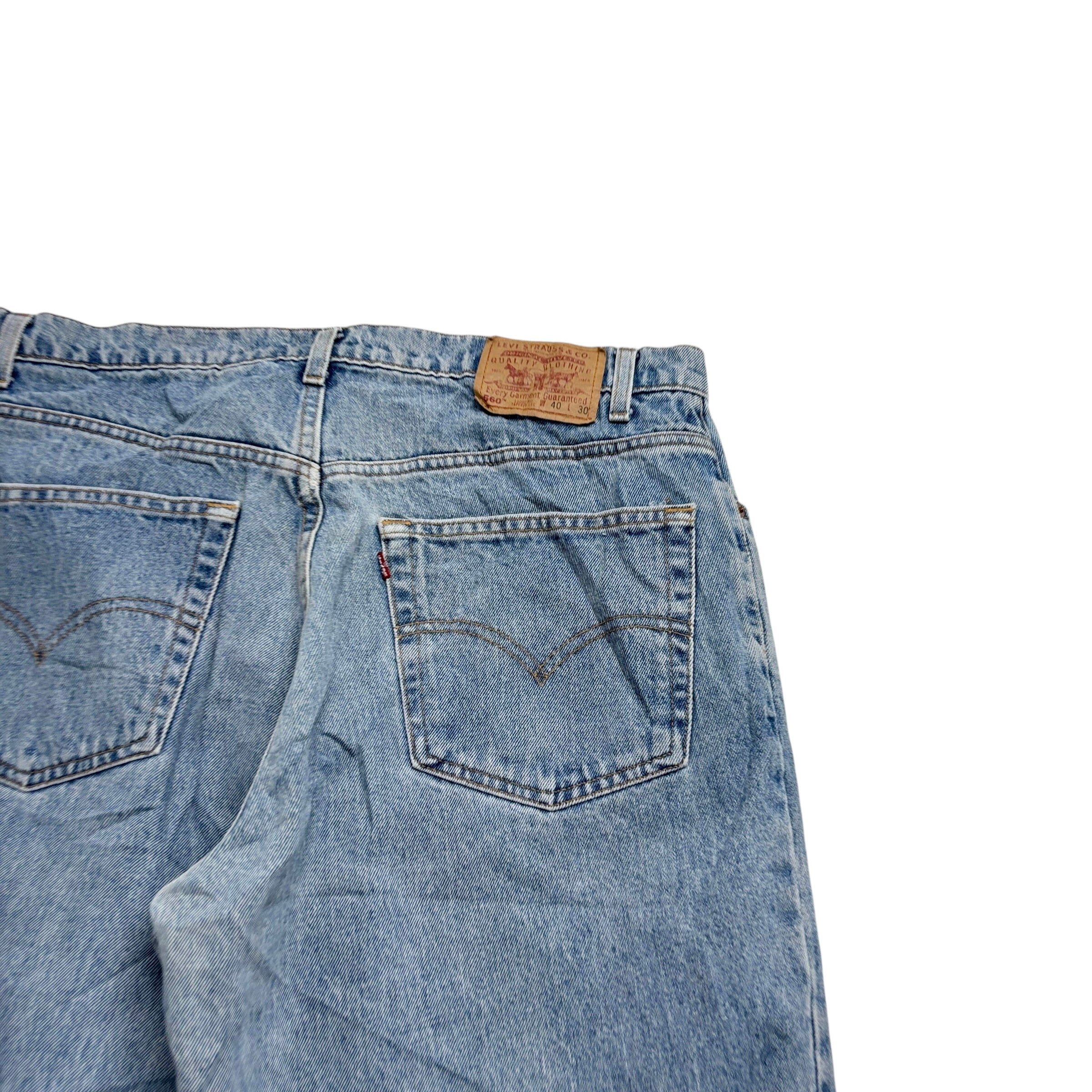 Levis 560 Jeans W38 L30 Mens Light Blue Relaxed Tapered Fit Vintage Denim (E)