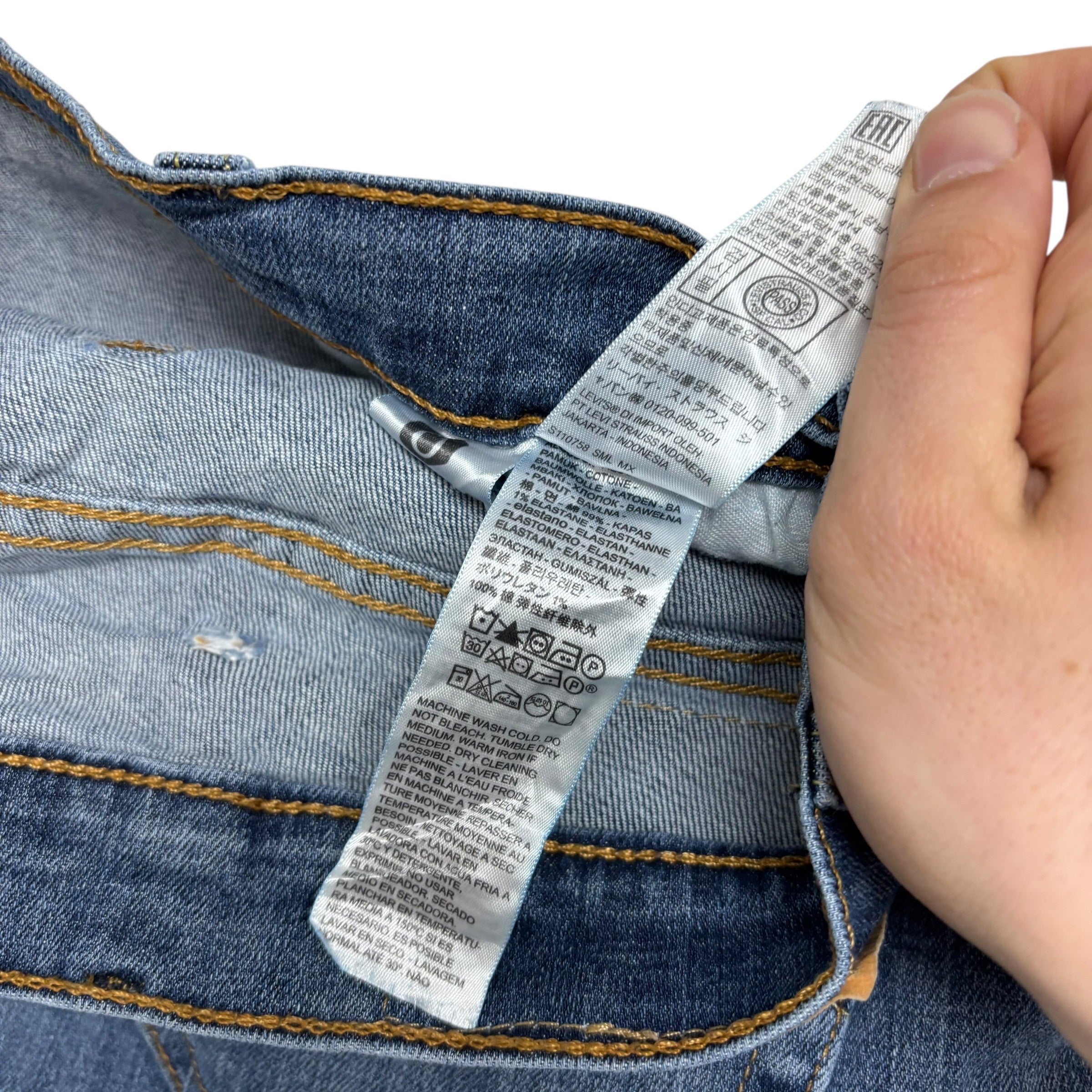 Levis 559 Jeans W40 L32 Mens Mid Blue Regular Straight Fit Stretch Denim (E)