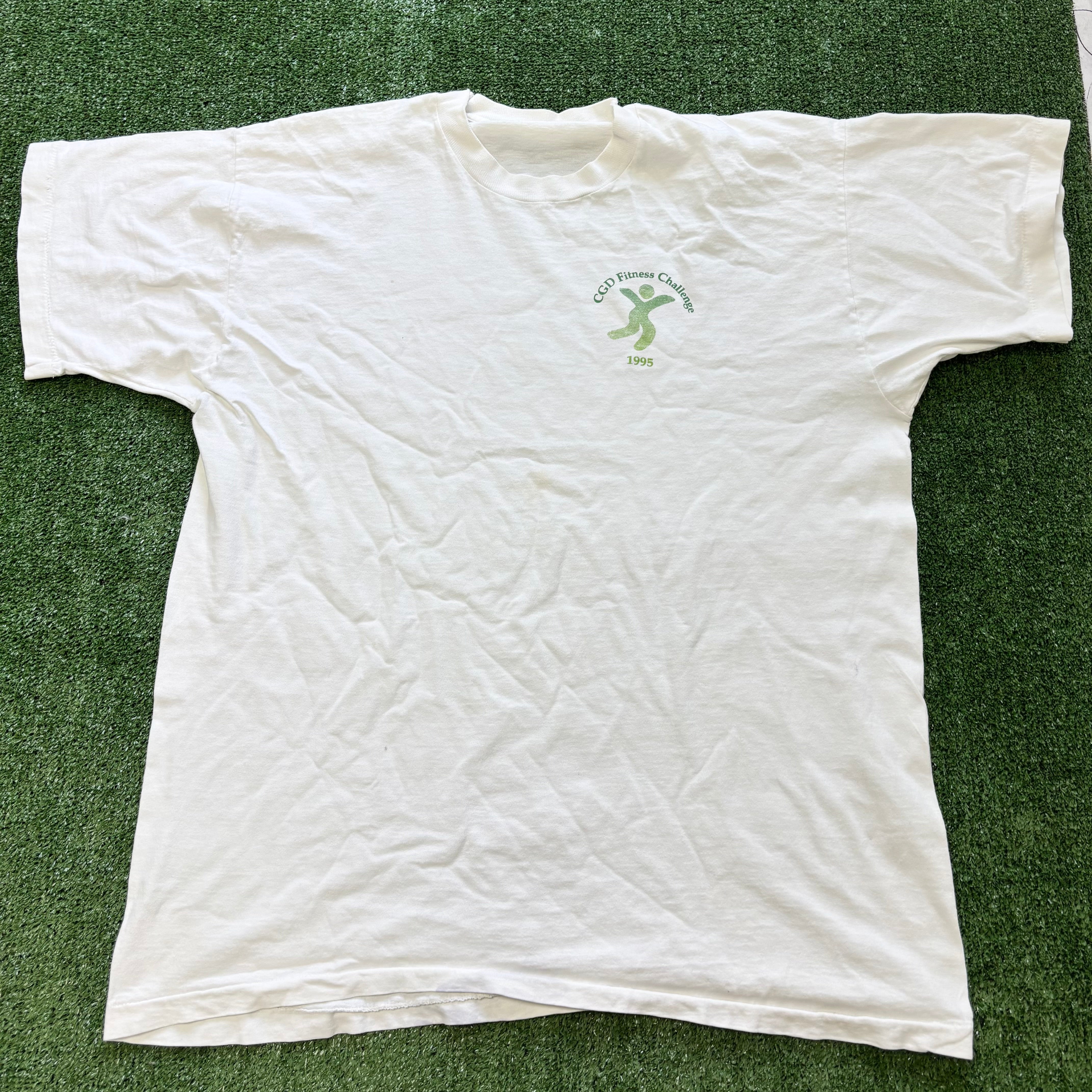 Vintage T Shirt Mens XL White Single Stitch Graphic Print 90s USA