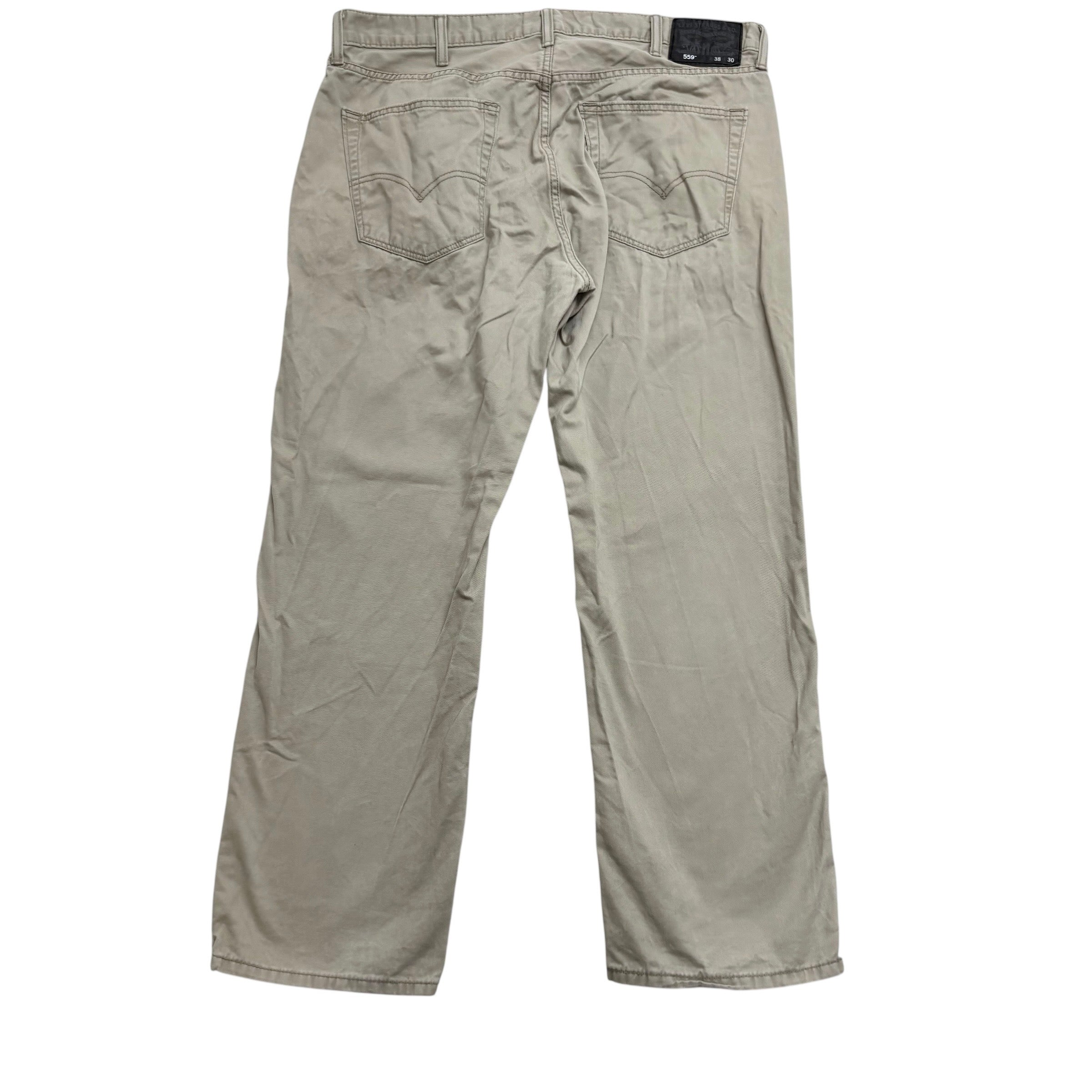 Levis 559 Trousers W38 L30 Mens Cream Baggy Relaxed Straight Fit Pants (E)