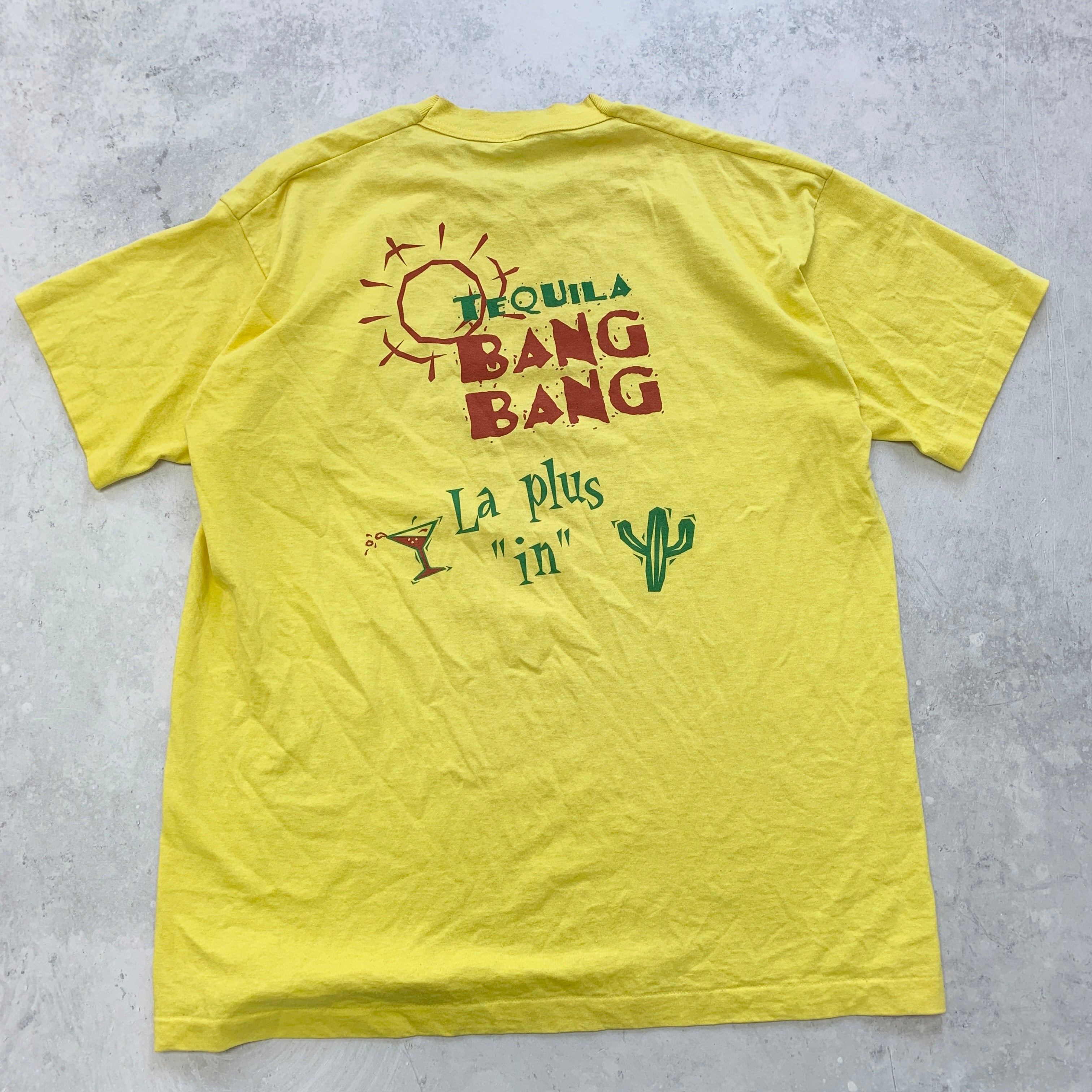 Vintage T Shirt Mens XL Yellow Single Stitch Graphic Print 90s USA Tourist