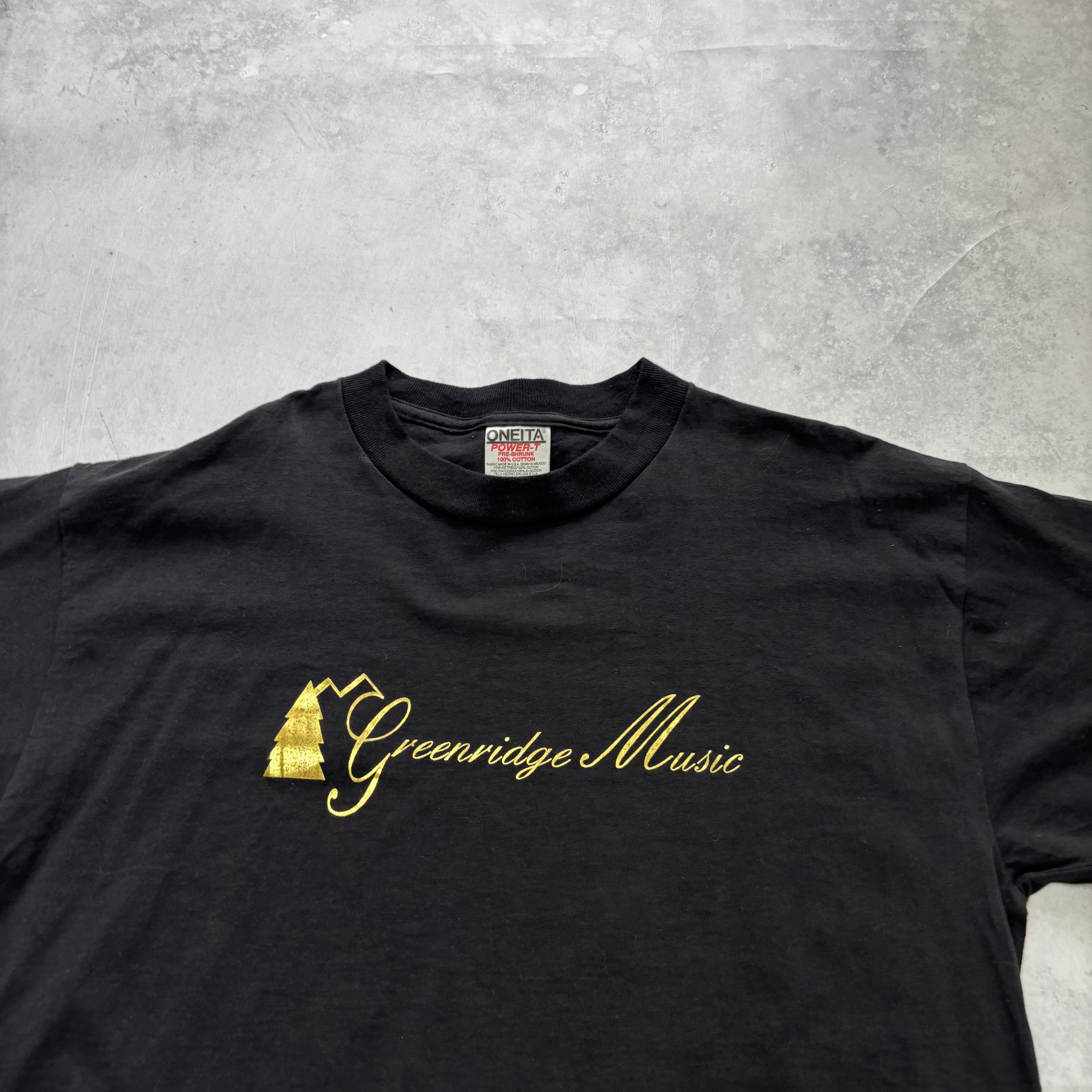 Vintage T Shirt Mens Large Black Single Stitch Graphic Print 90s Music (E)