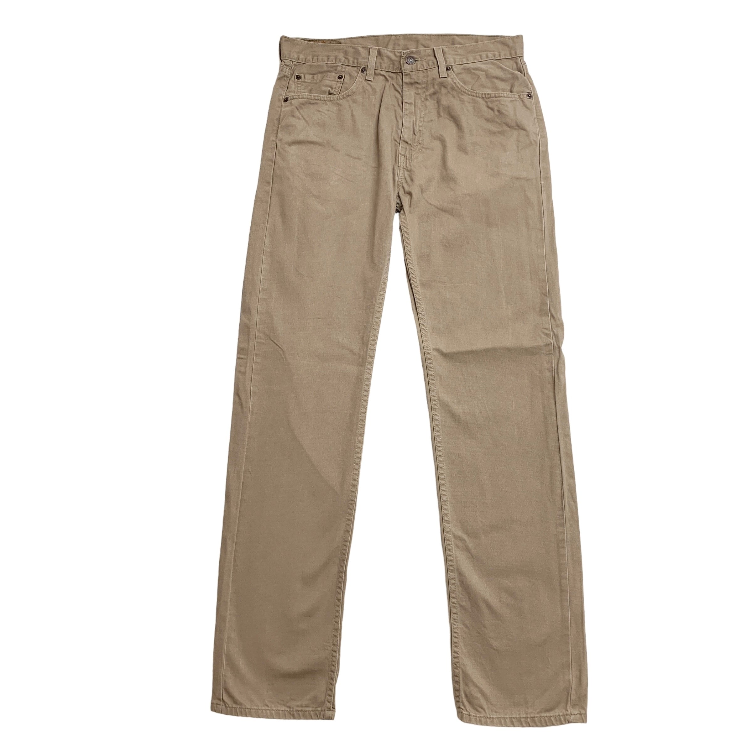 Levis 505 Trousers W33 L34 Mens Beige Tan Regular Straight Fit Cotton Pants