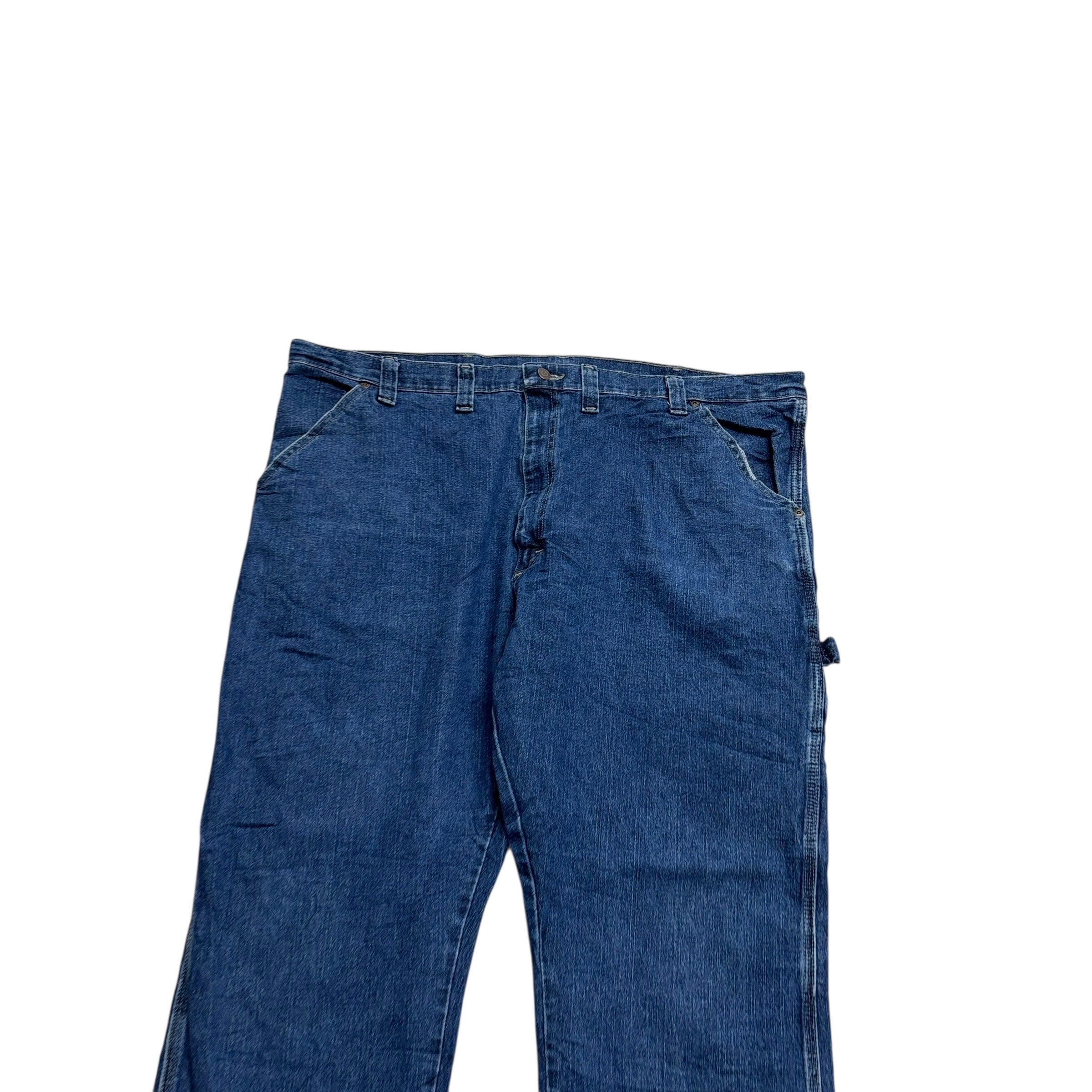 Wrangler Carpenter Jeans W46 L32 Mens Dark Blue Relaxed Straight Fit Stretch (E)