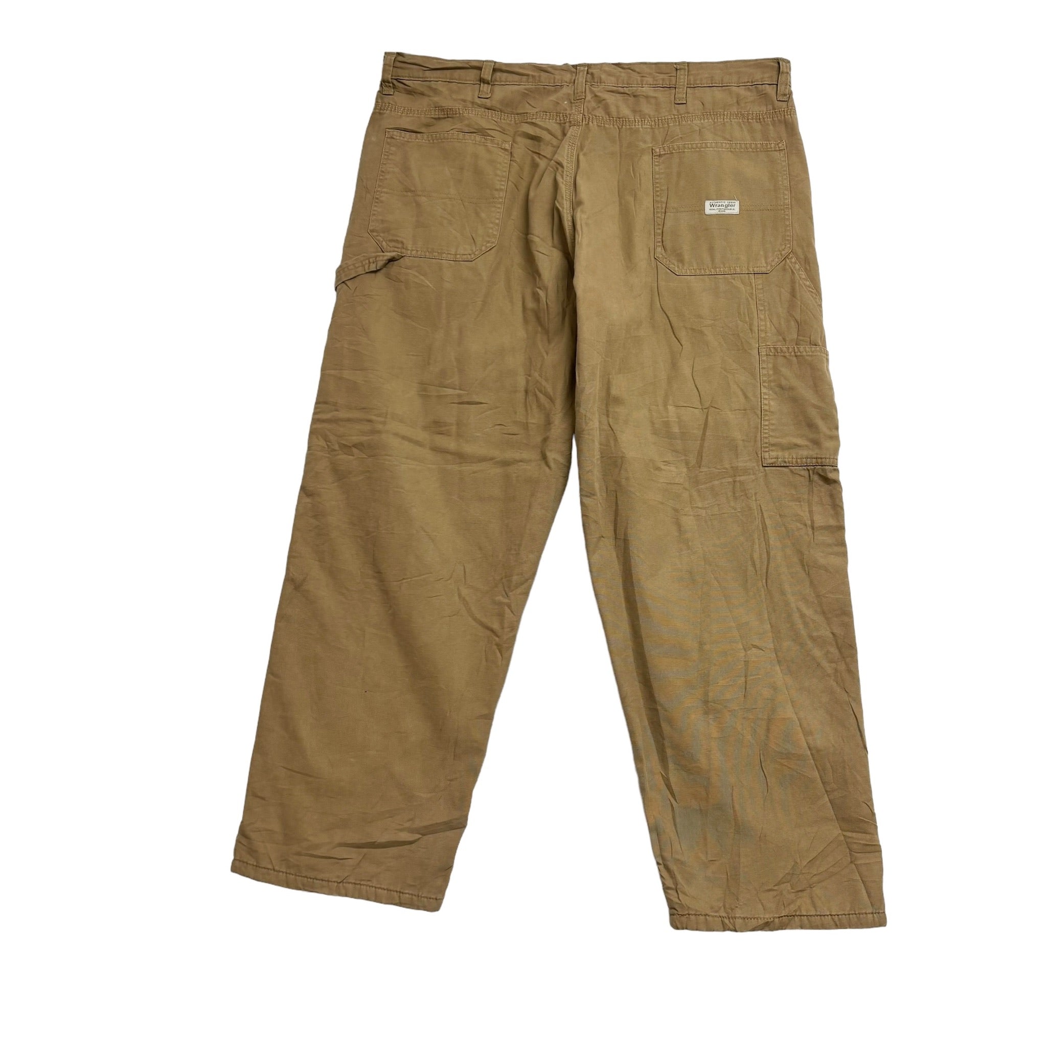 Wrangler Carpenter Pants W40 L30 Mens Tan Brown Baggy Relaxed Fit Trousers