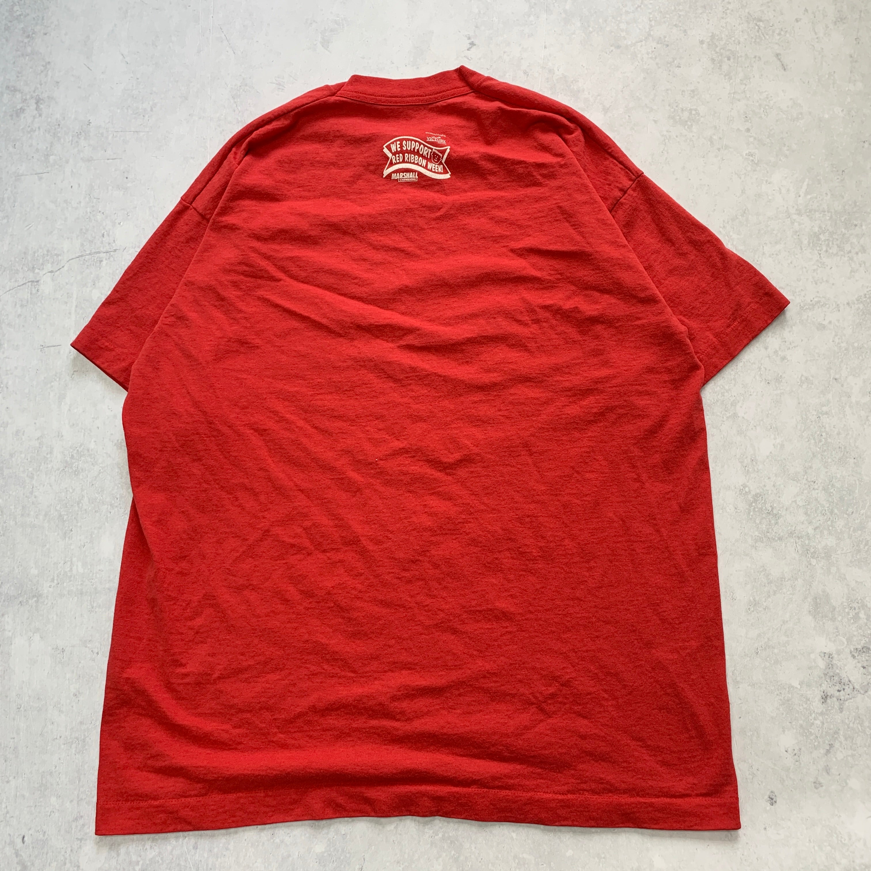 Vintage T Shirt Mens XL Red Single Stitch Graphic Print 90s USA Run Race