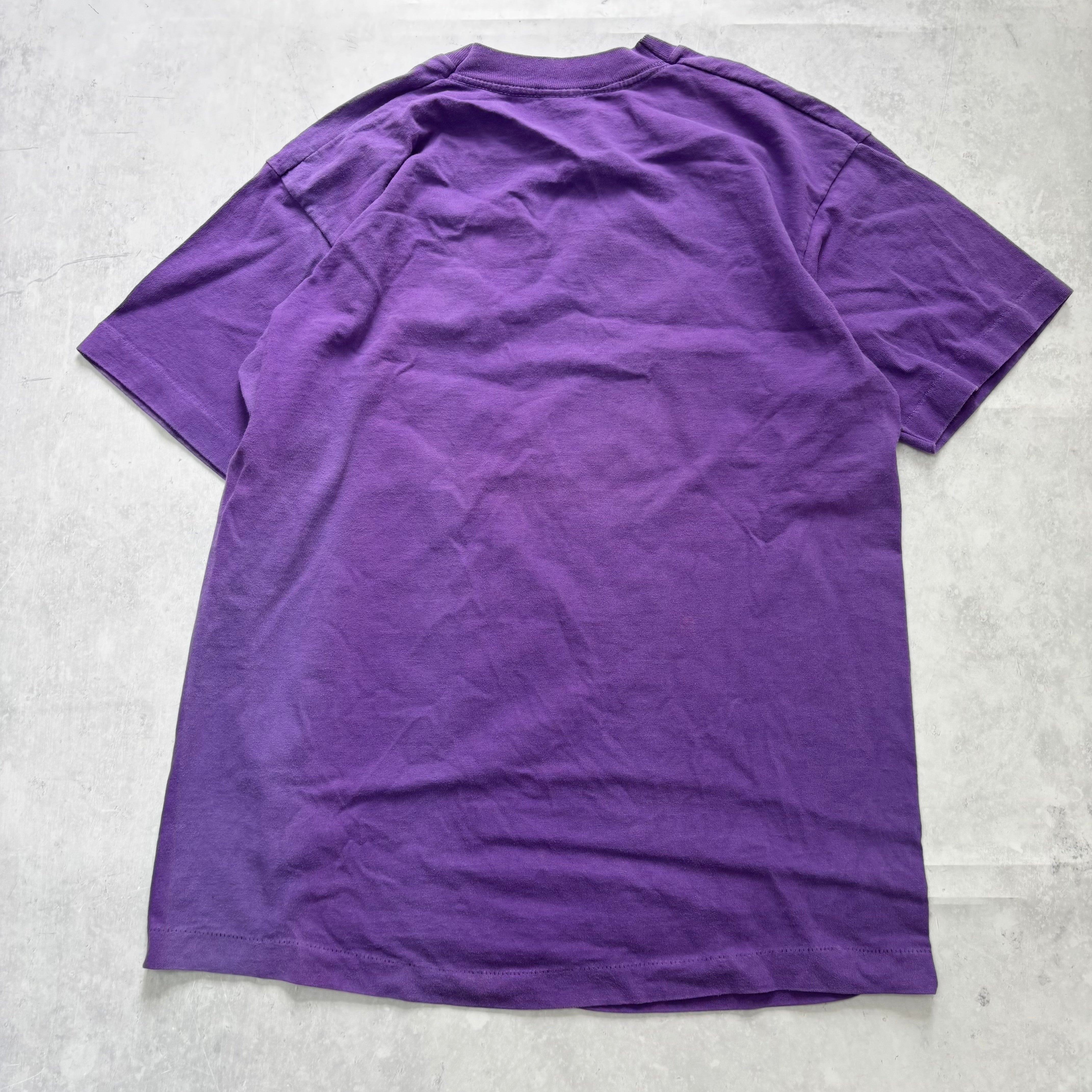 Vintage T Shirt Mens Large Purple Single Stitch Graphic Print 90s USA (E)