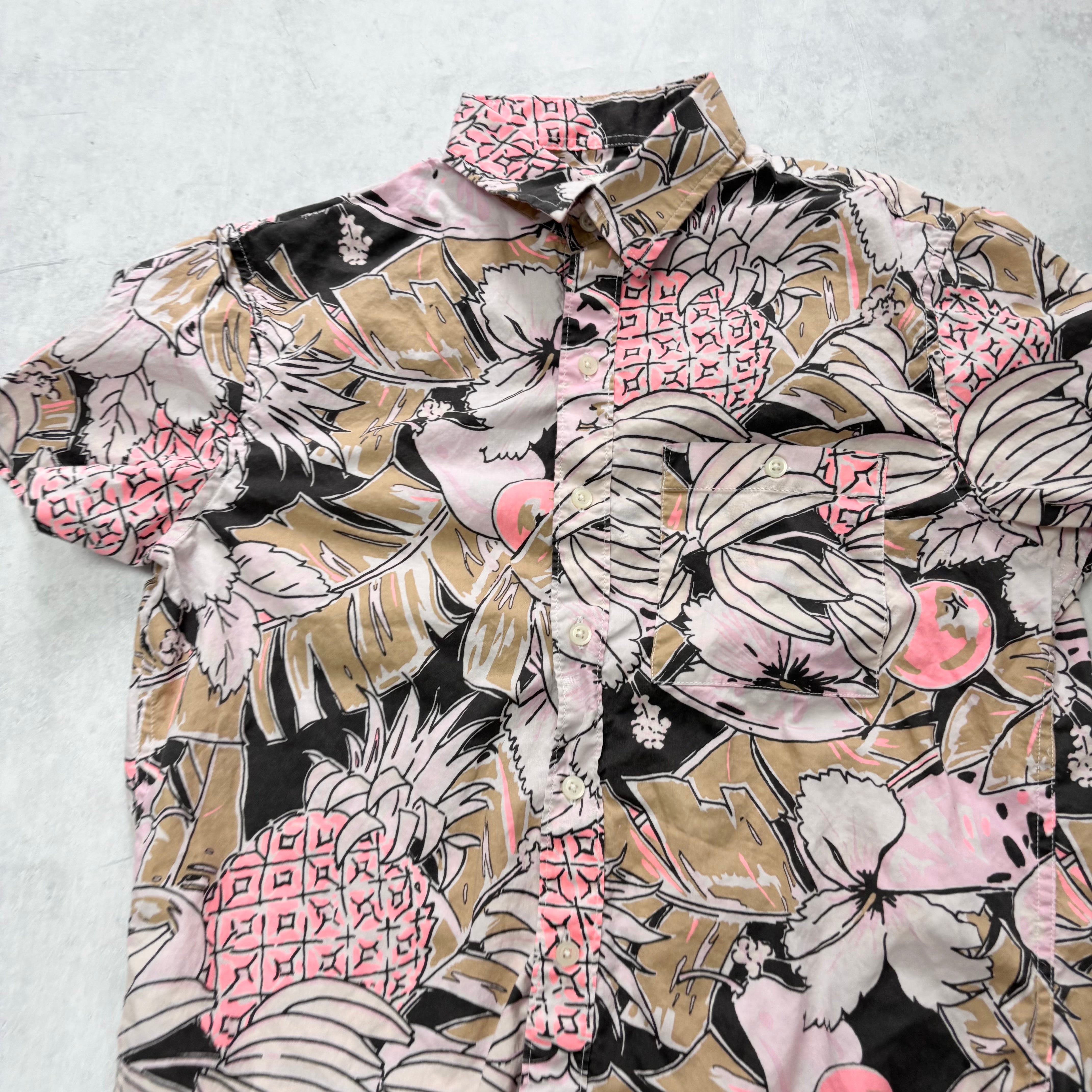 American Eagle Hawaiian Shirt Mens Small Regular Fit Short Sleeve Cotton (E)