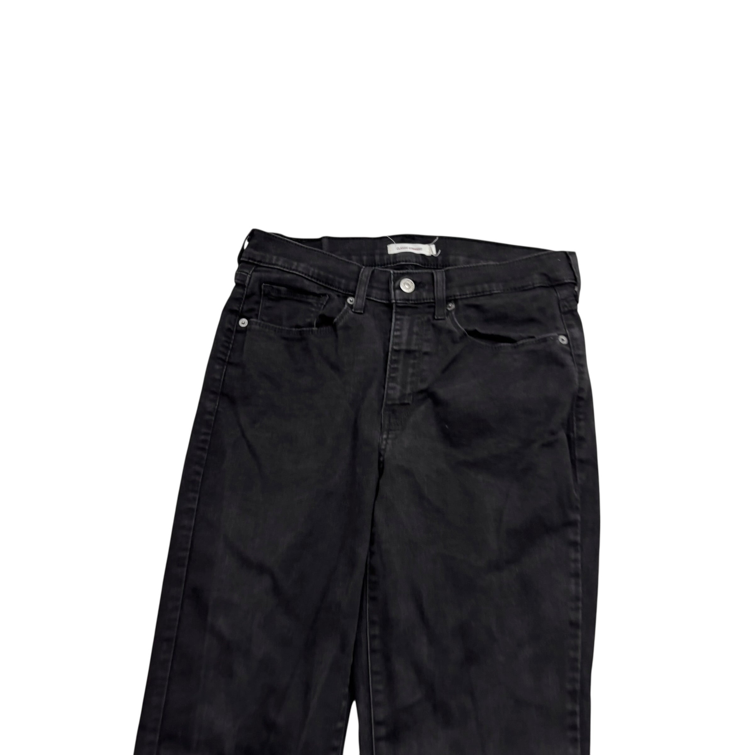 Levis Jeans W28 L29 Womens Classic Straight Fit Black Stretch Denim