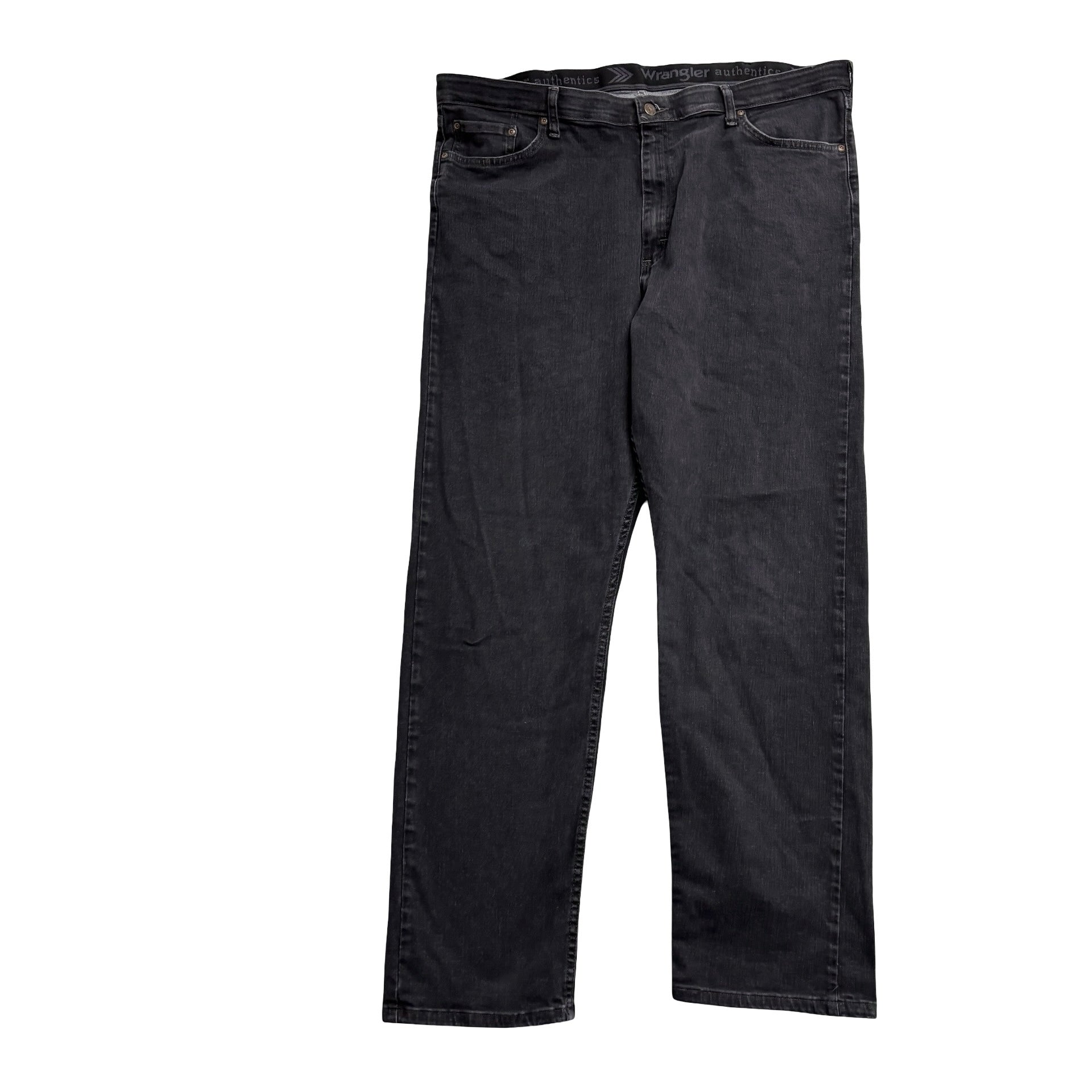 Wrangler Jeans W40 L33 Mens Black Regular Straight Fit Stretch Denim (E)