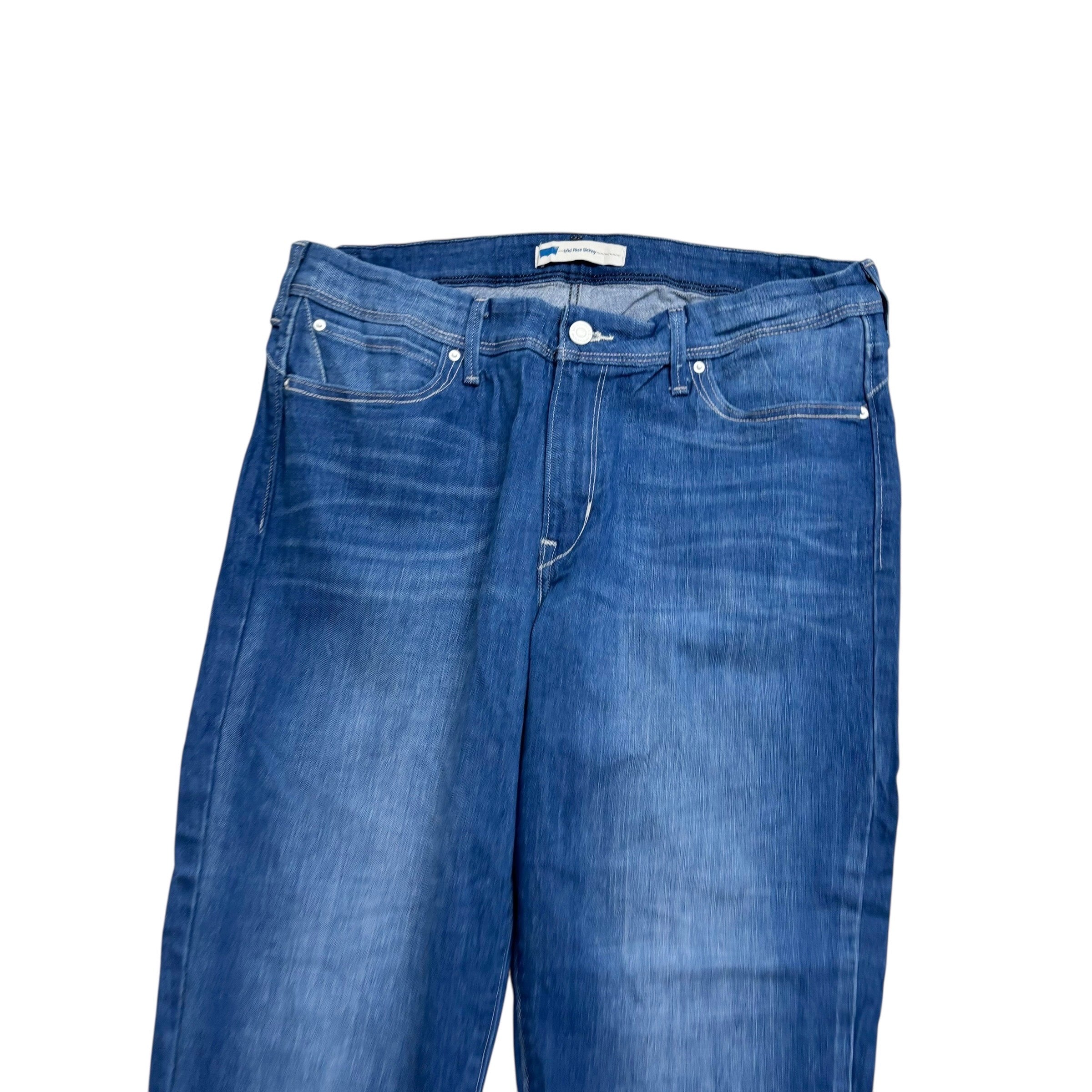 Levis Jeans W33 L25 Womens Mid Rise Skinny Fit Mid Blue Stretch Vintage (E)