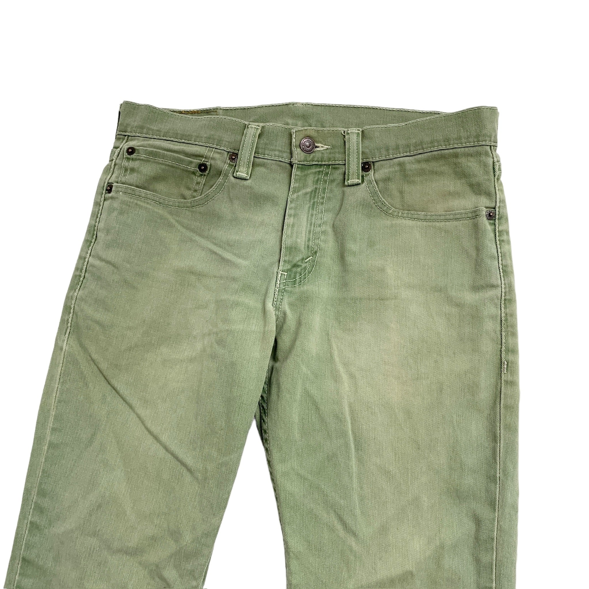 Levis 511 Jeans W31 L32 Mens Green Slim Fit Stretch Denim