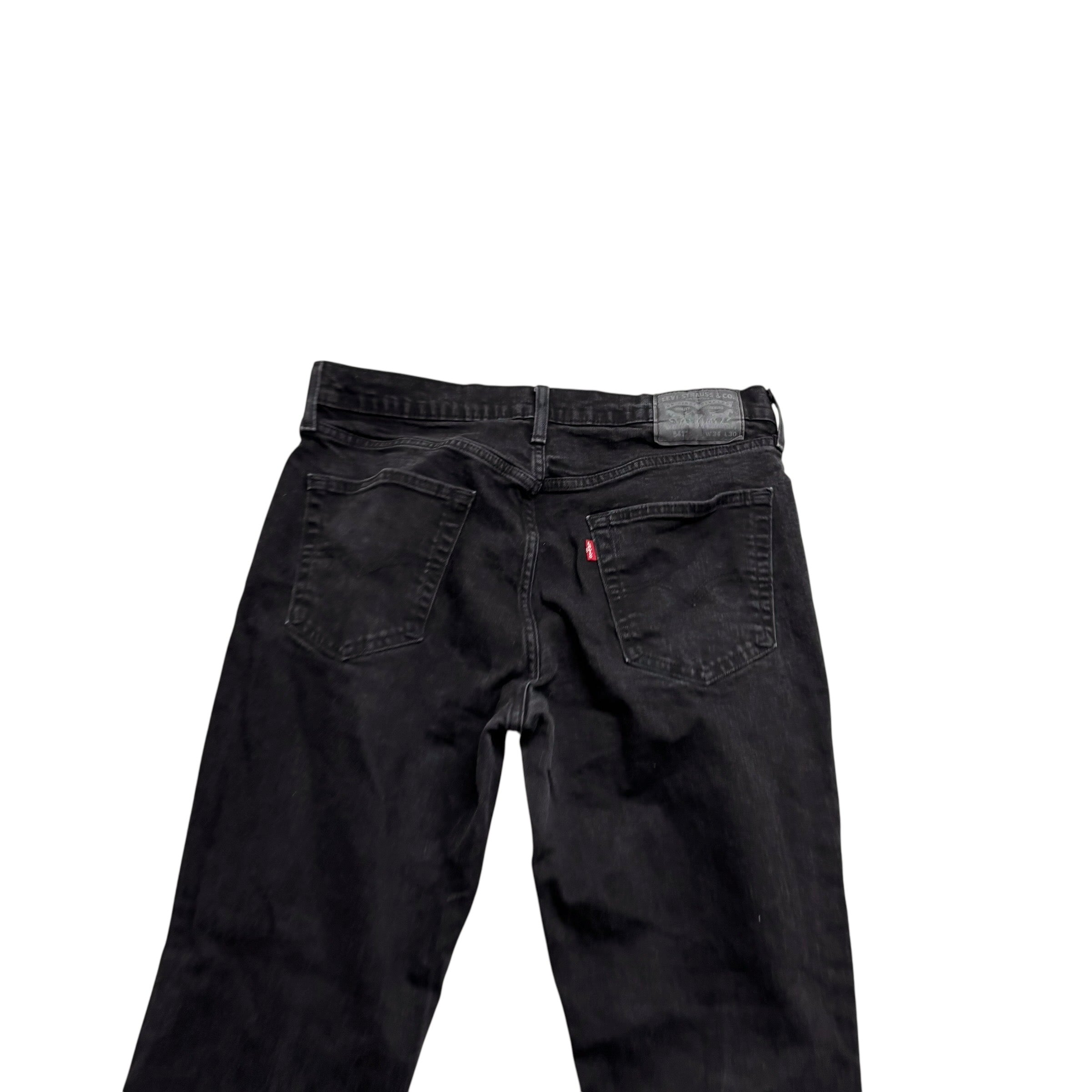 Levis 541 Jeans W34 L28 Mens Black Athletic Tapered Fit Stretch Denim (F)