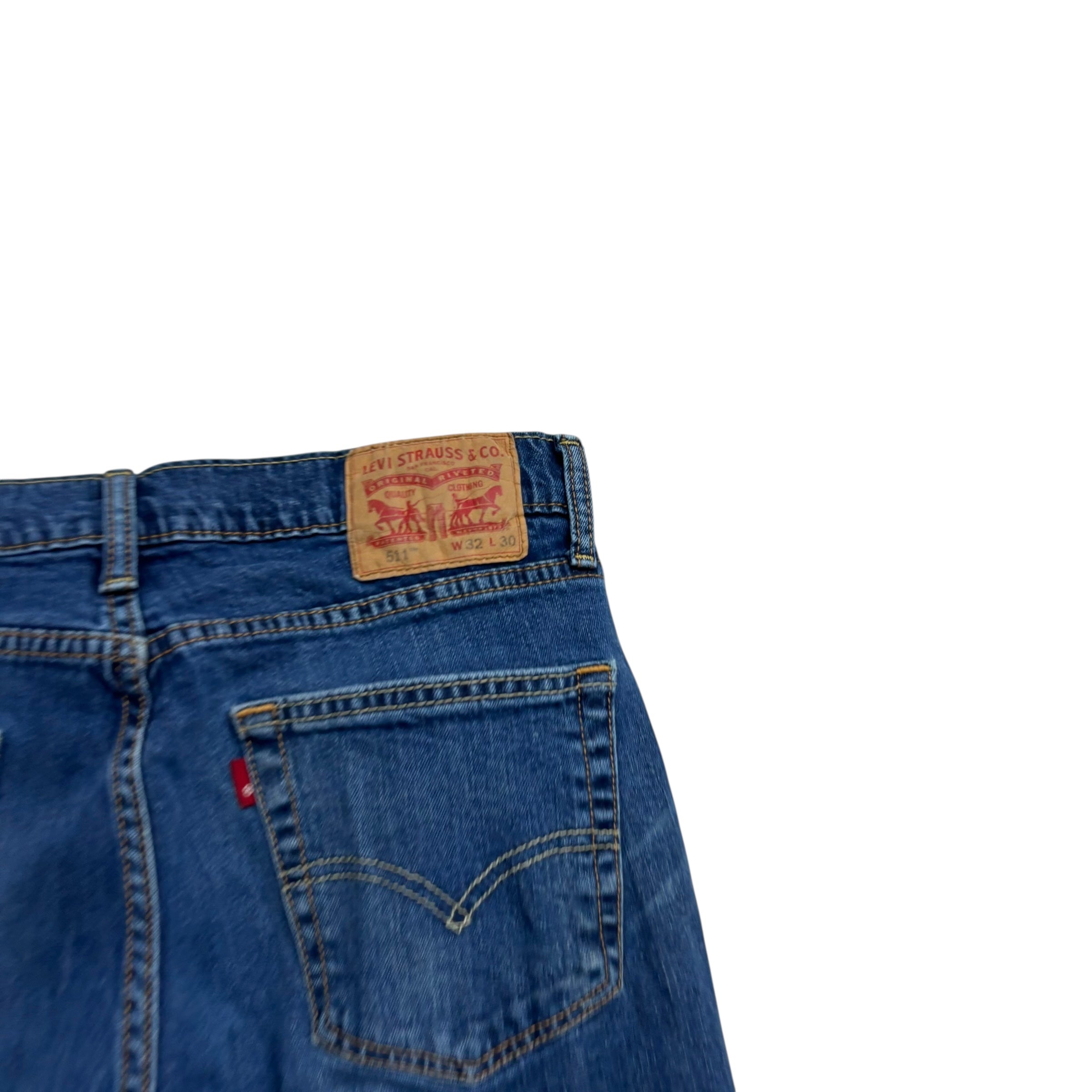 Levis 511 Jeans W32 L30 Mens Mid Blue Slim Fit Stretch Denim