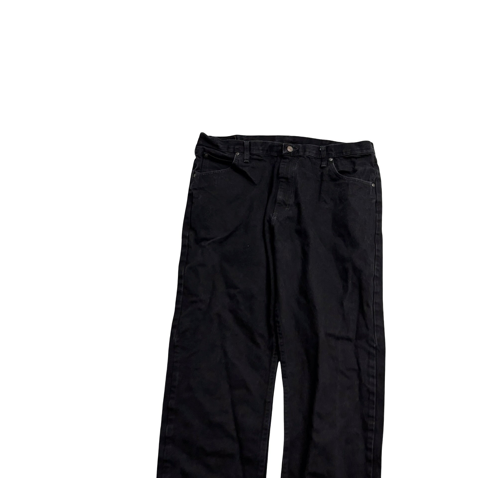 Wrangler Jeans W40 L32 Mens Black Relaxed Straight Fit Denim (E)