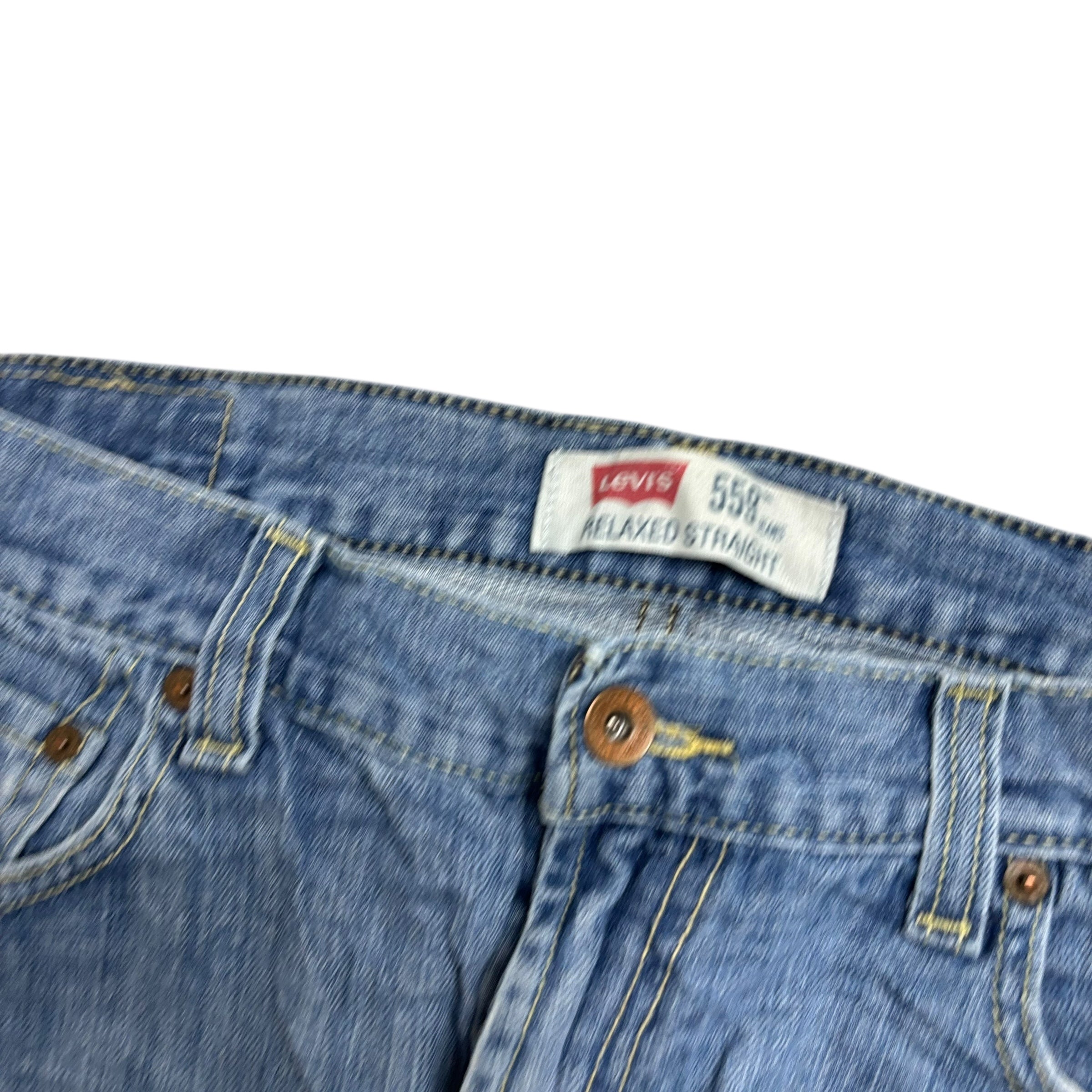 Levis 559 Jeans W34 L32 Mens Mid Blue Baggy Relaxed Straight Fit Vintage Denim