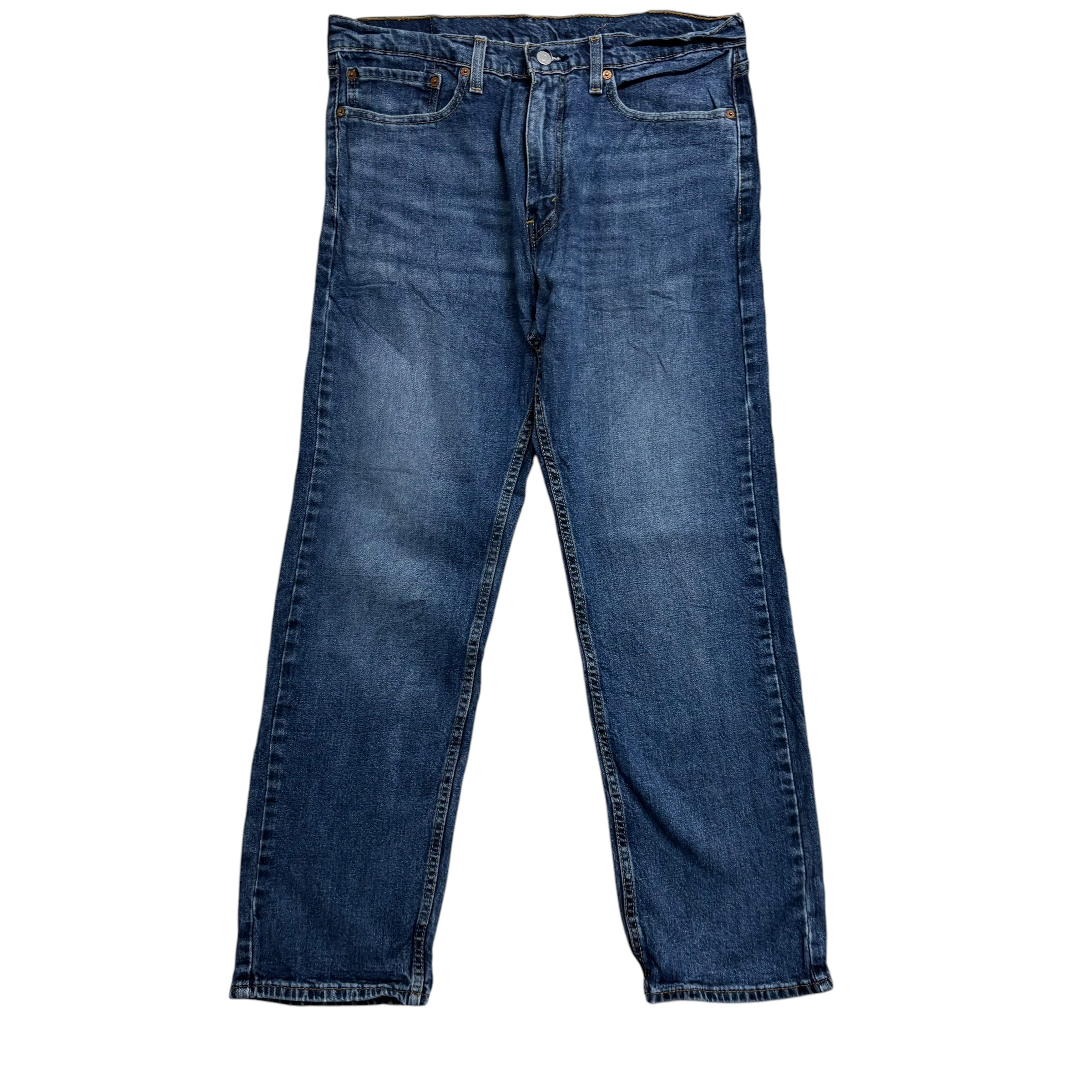 Levis 505 Jeans W34 L30 Mens Mid Blue Regular Straight Fit Stretch Denim
