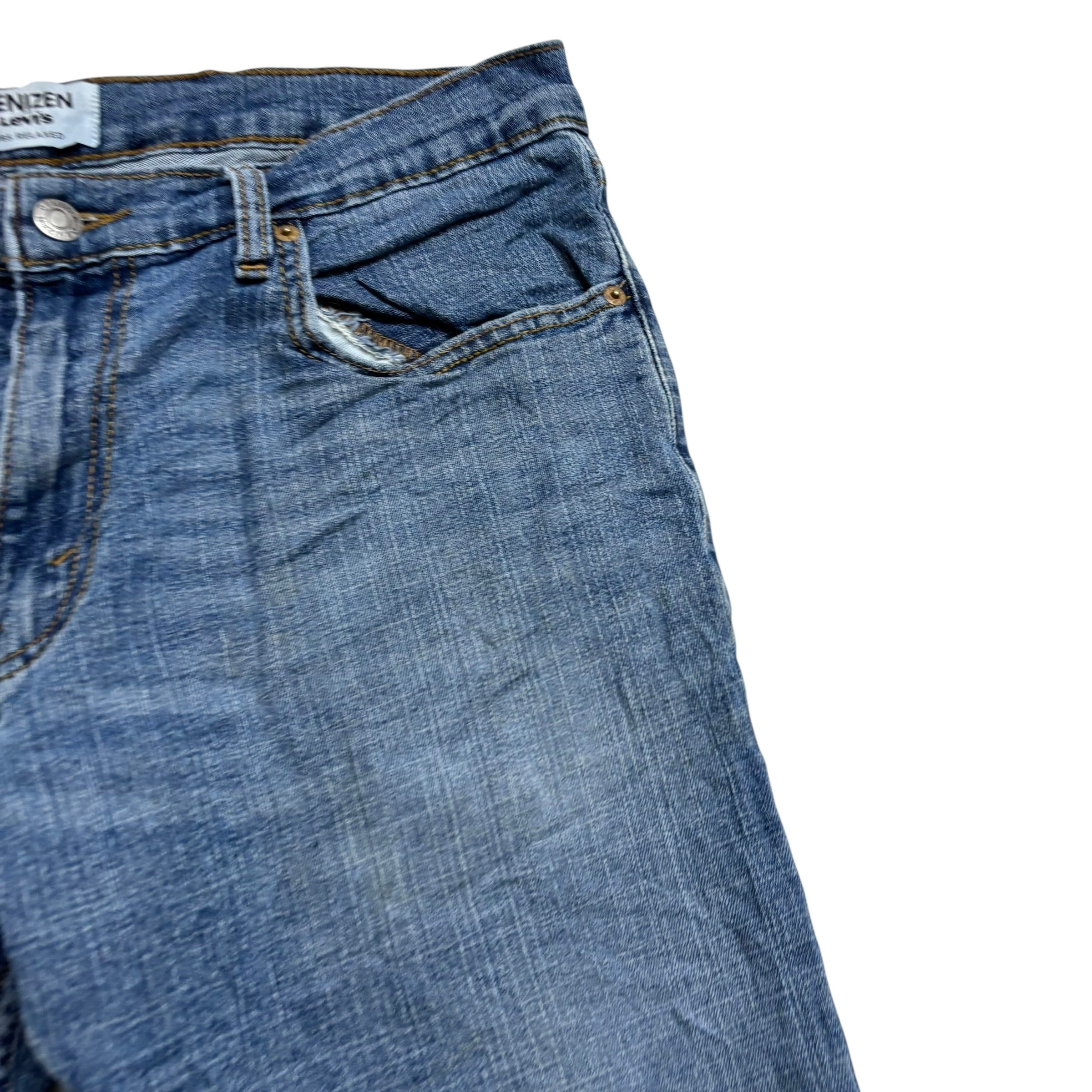 Levis Denizen Jeans W34 L34 Mens Mid Blue Relaxed Fit Stretch