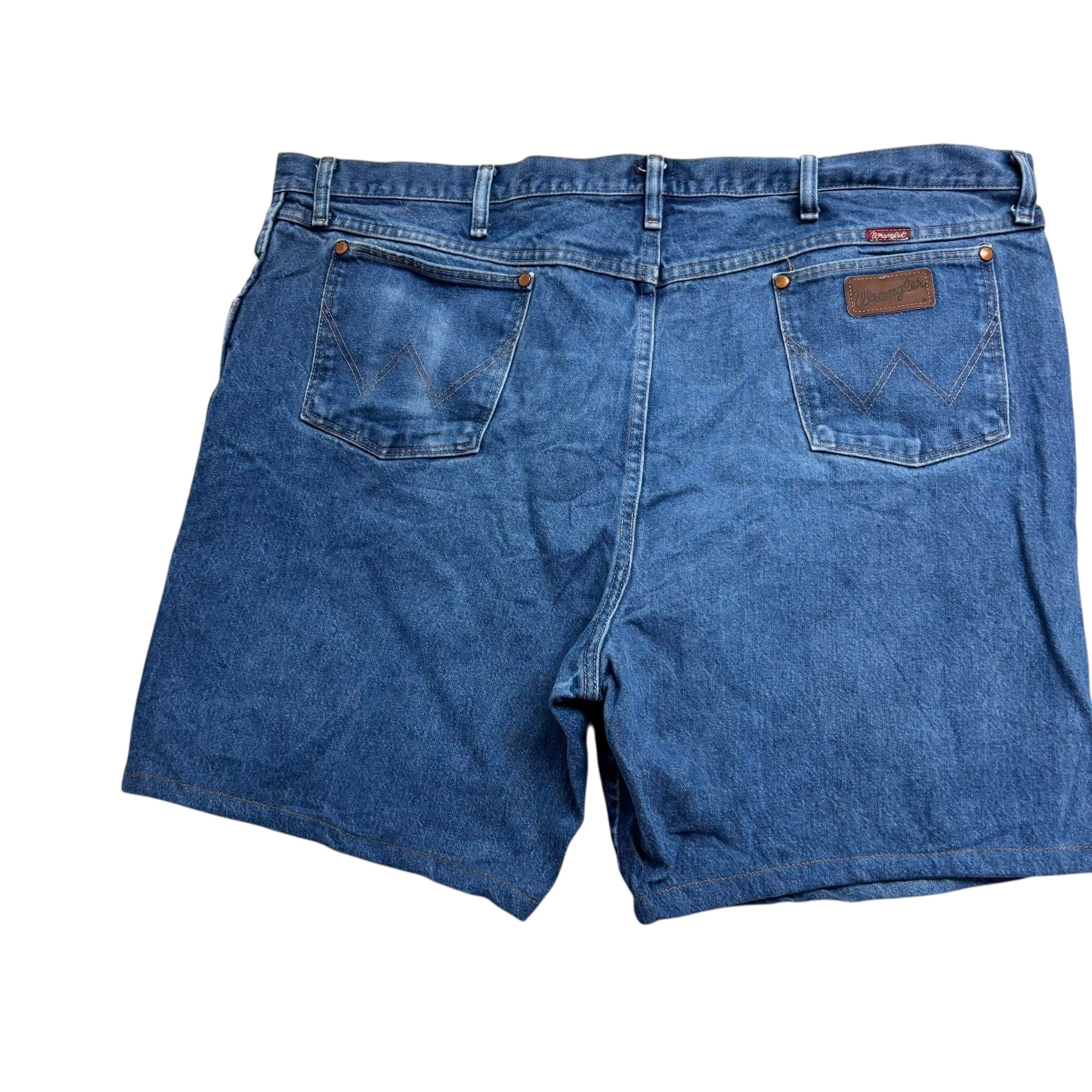 Wrangler Denim Shorts W46 Mens Mid Blue 8in Regular Fit